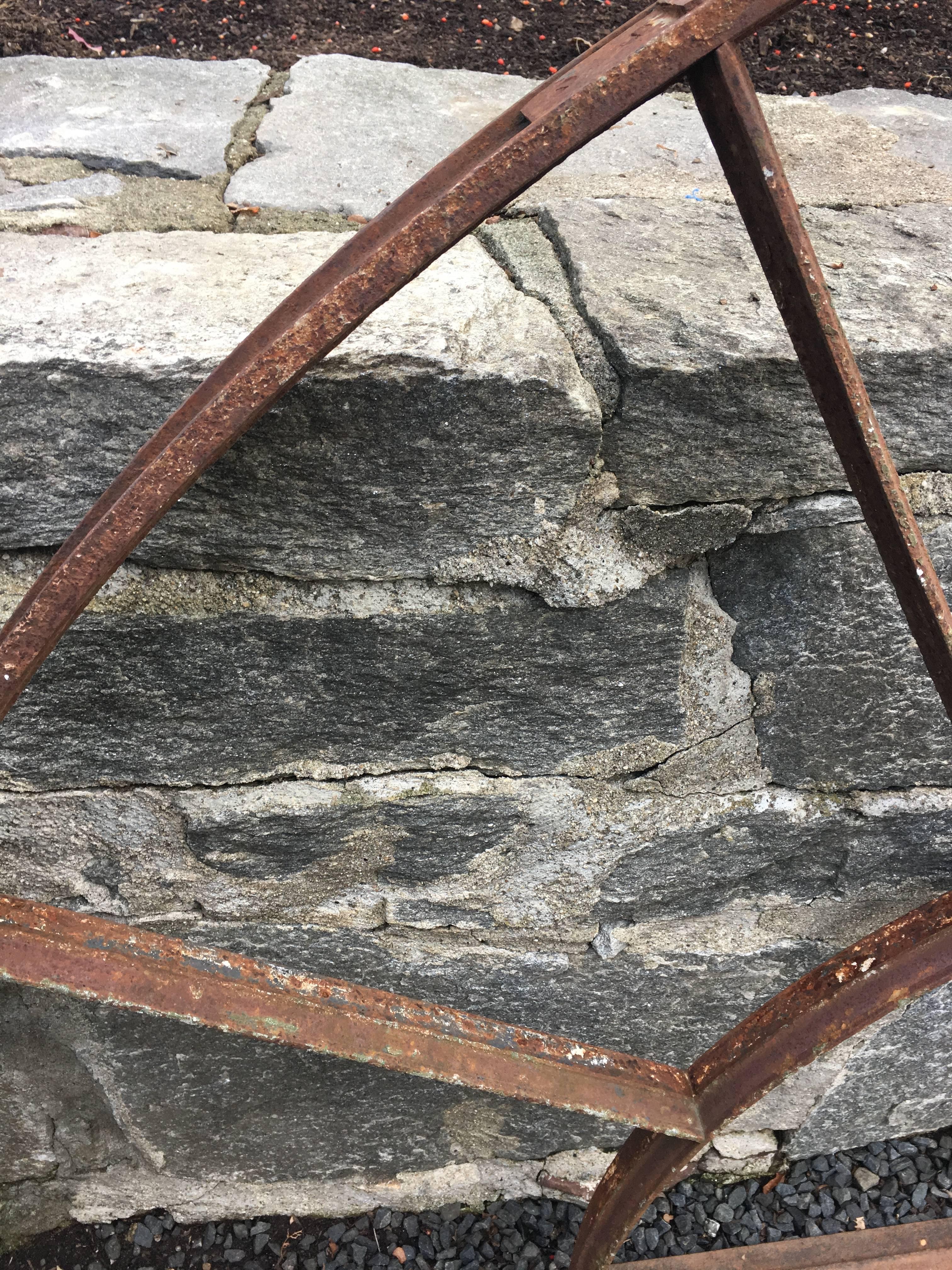 Huge Demilune English Wrought Iron Mirror Frame For Sale 3