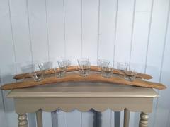 Four French Oak Wine Barrel Stave Tabletop Candelabra