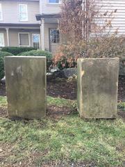 Pair of Grand English Carved Yorkstone Pedestals