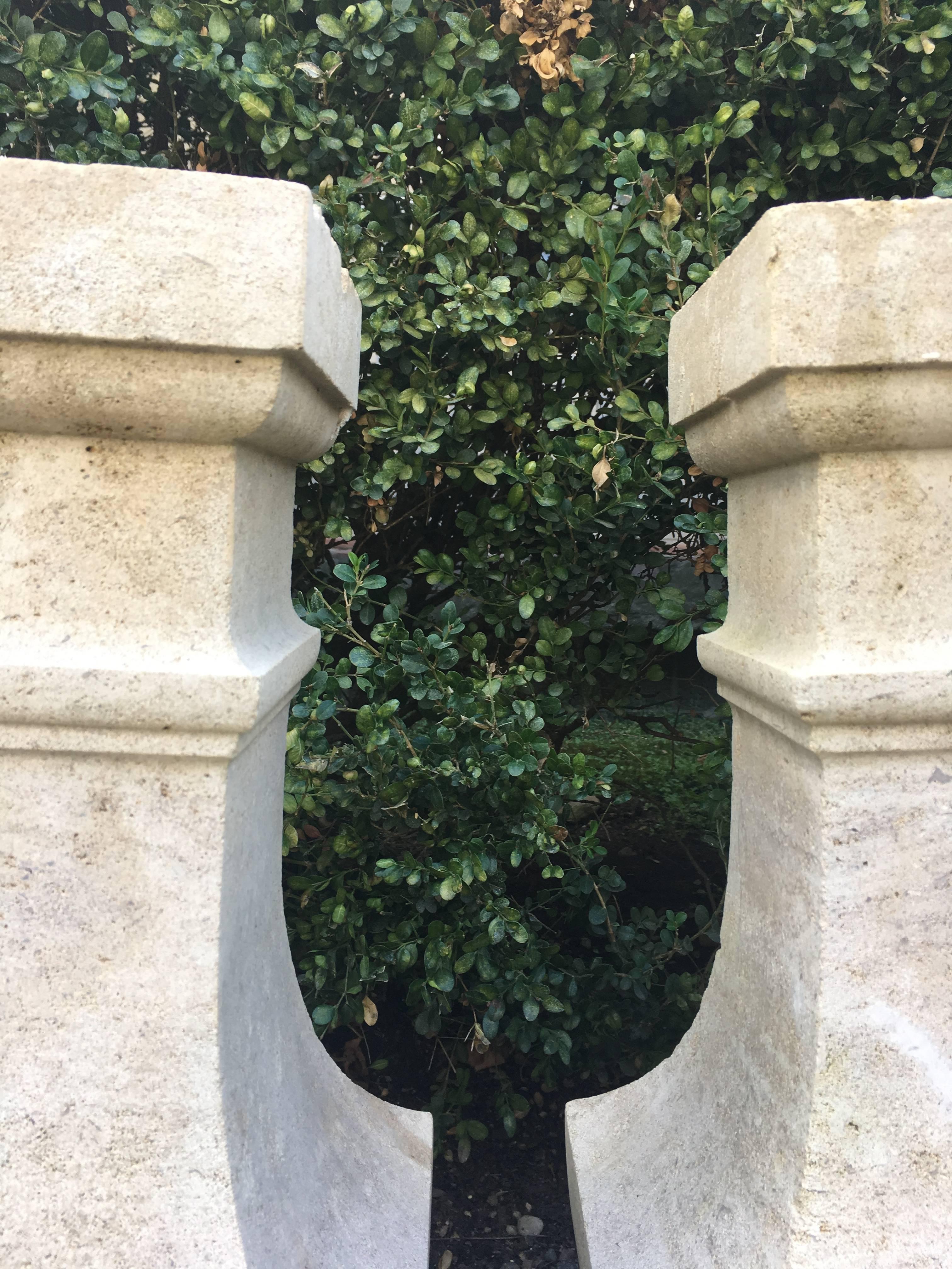 20th Century Two Pairs of Carved Limestone Balusters with Provenance
