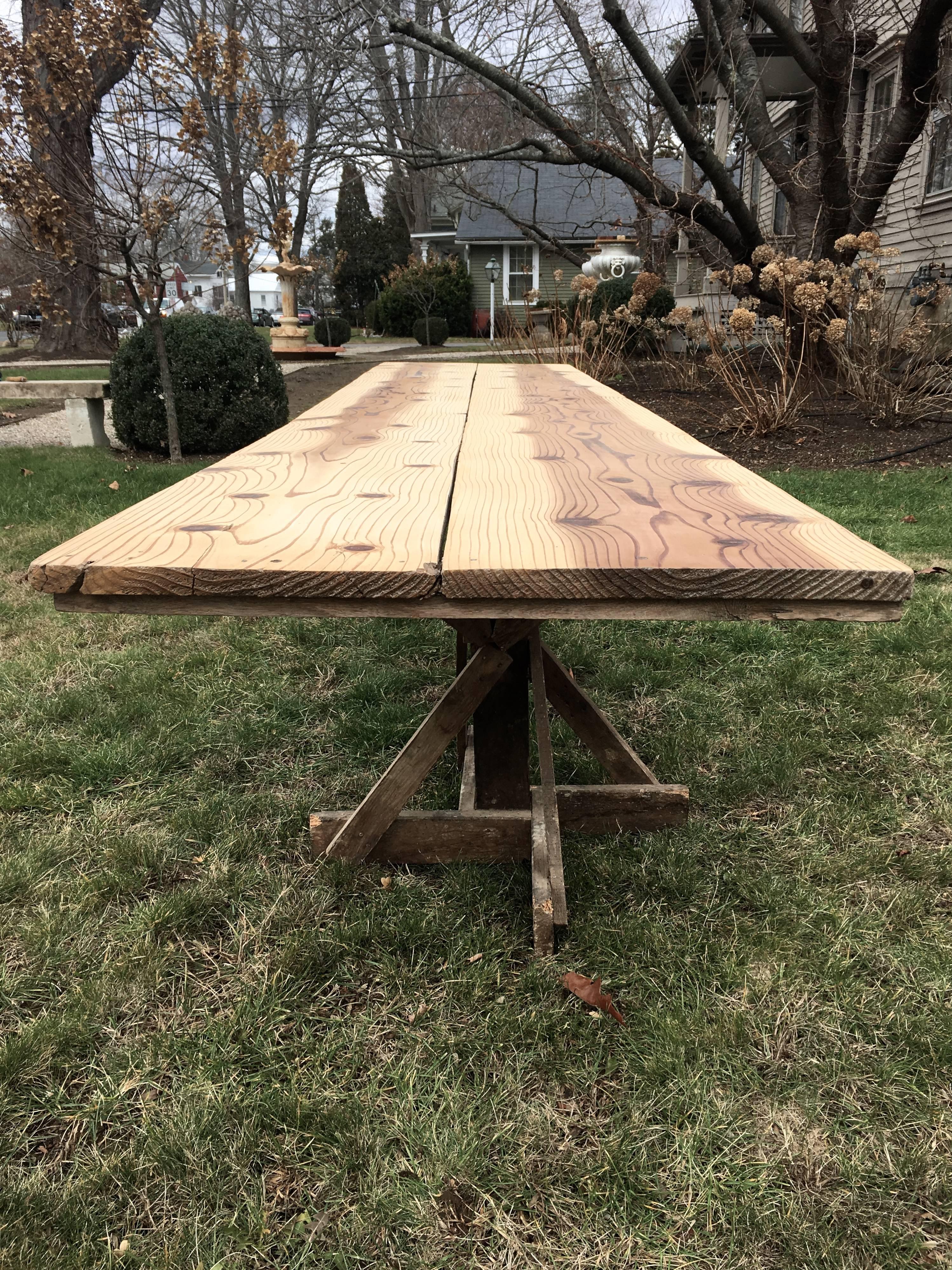 Rustic French Pine Dining Table For Sale 1