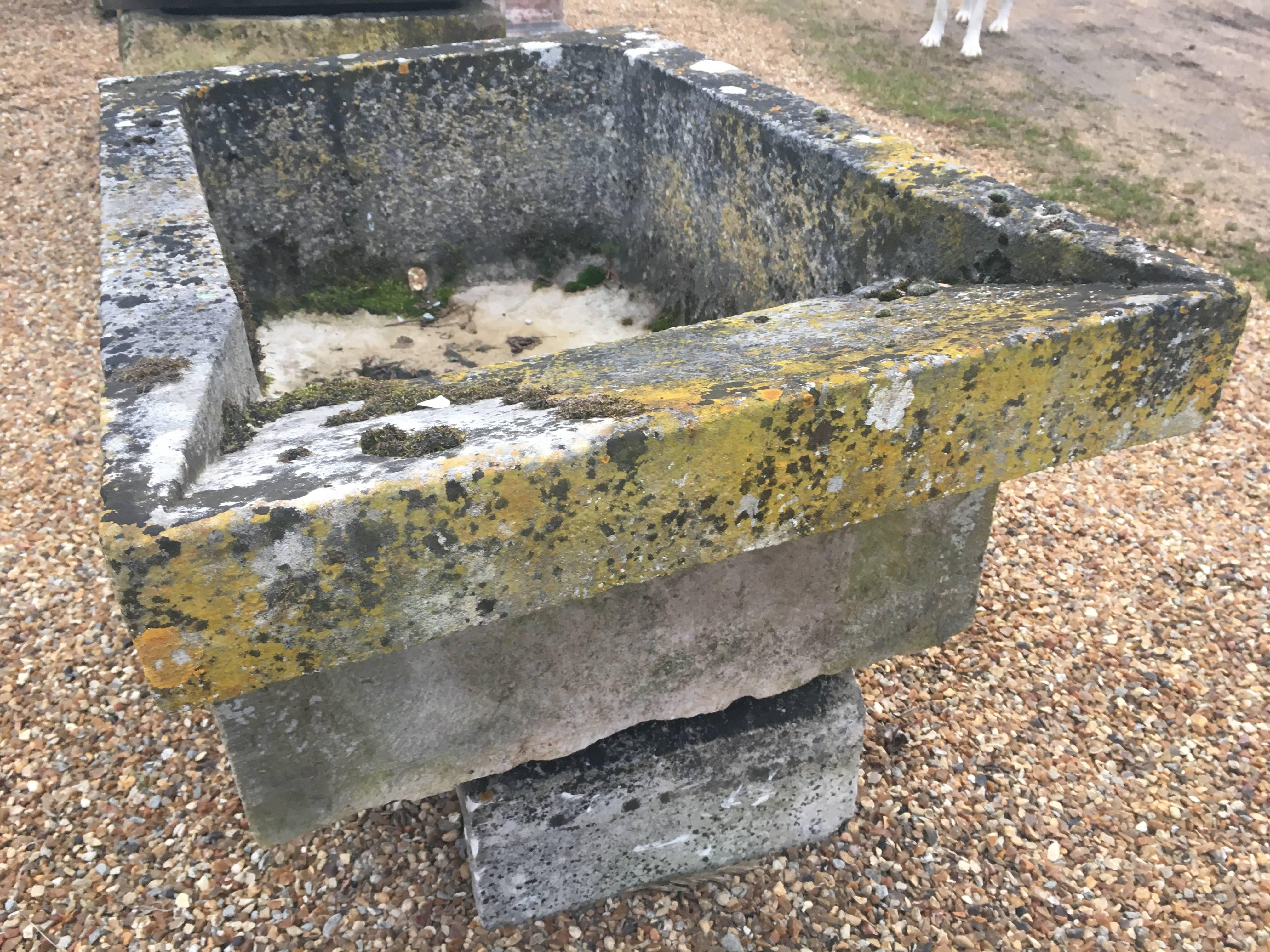 18th Century Petit Hand-Carved Bourgogne Stone Lavoir Trough, circa 1800