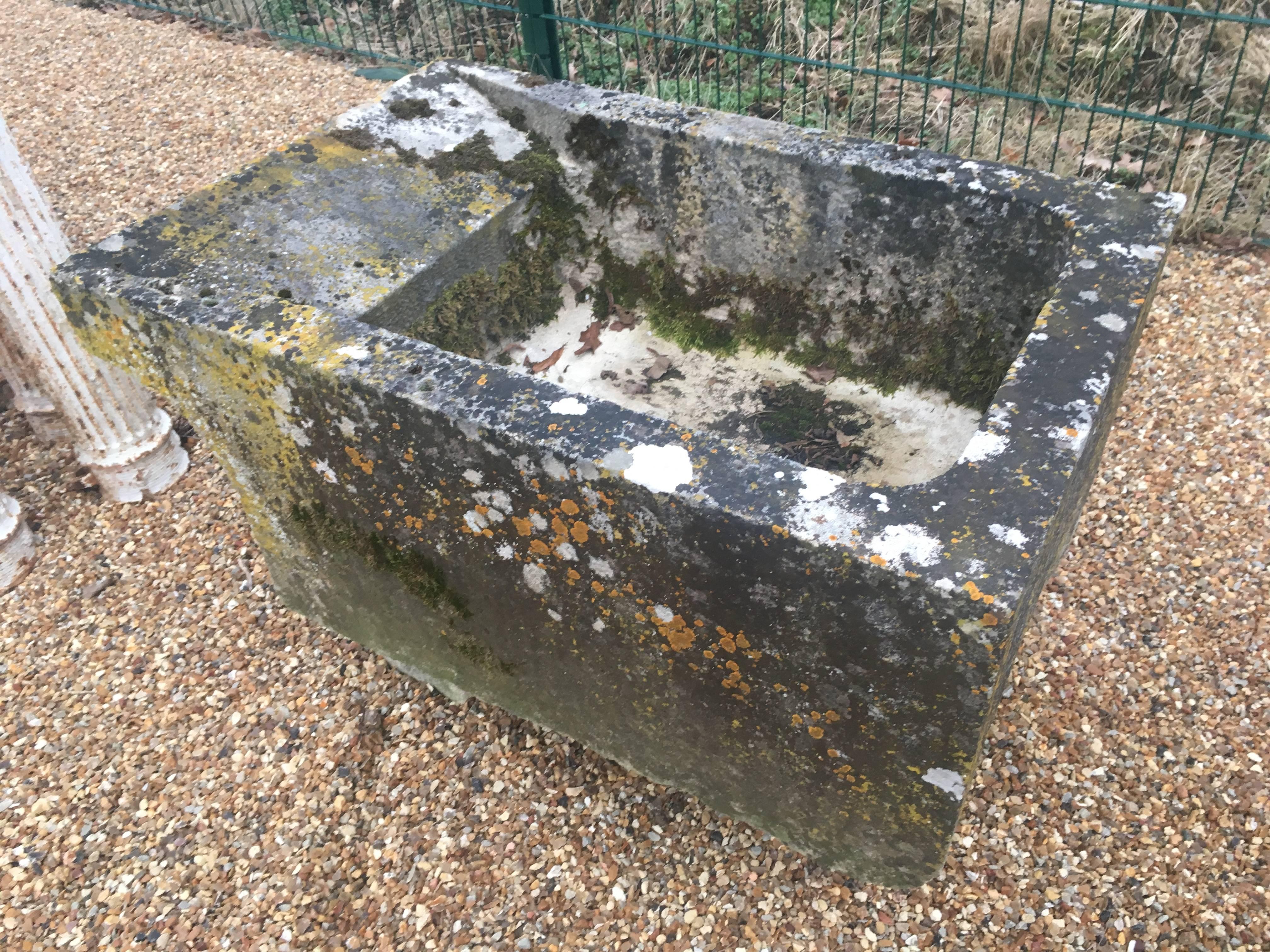 This stunning hand-carved stone lavoir was used to wash clothes in France and this one does not disappoint. Carved from a single piece of stone, it boasts a fabulous lichened and weathered surface and is made of very hard stone so no worries about