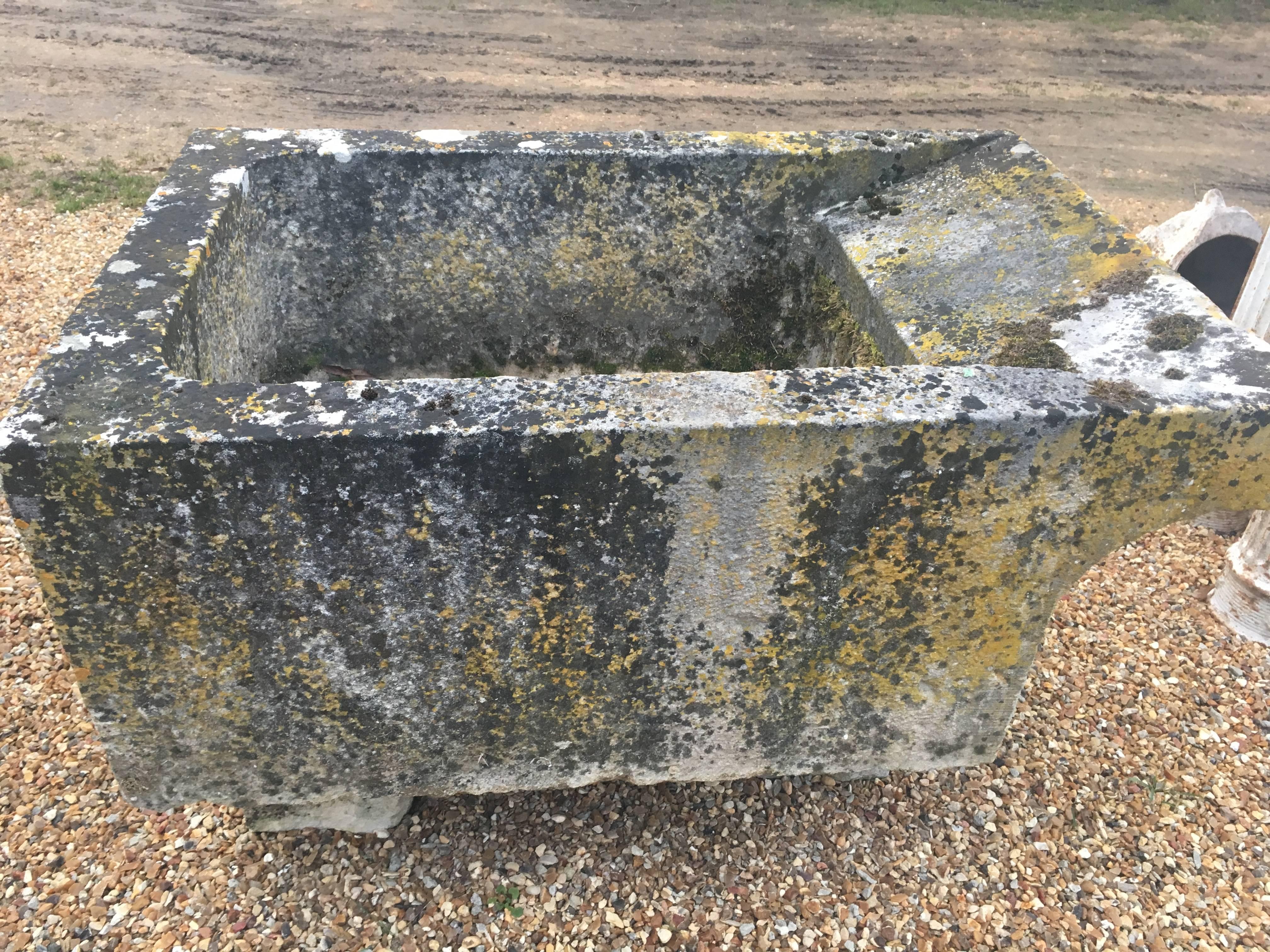 French Petit Hand-Carved Bourgogne Stone Lavoir Trough, circa 1800