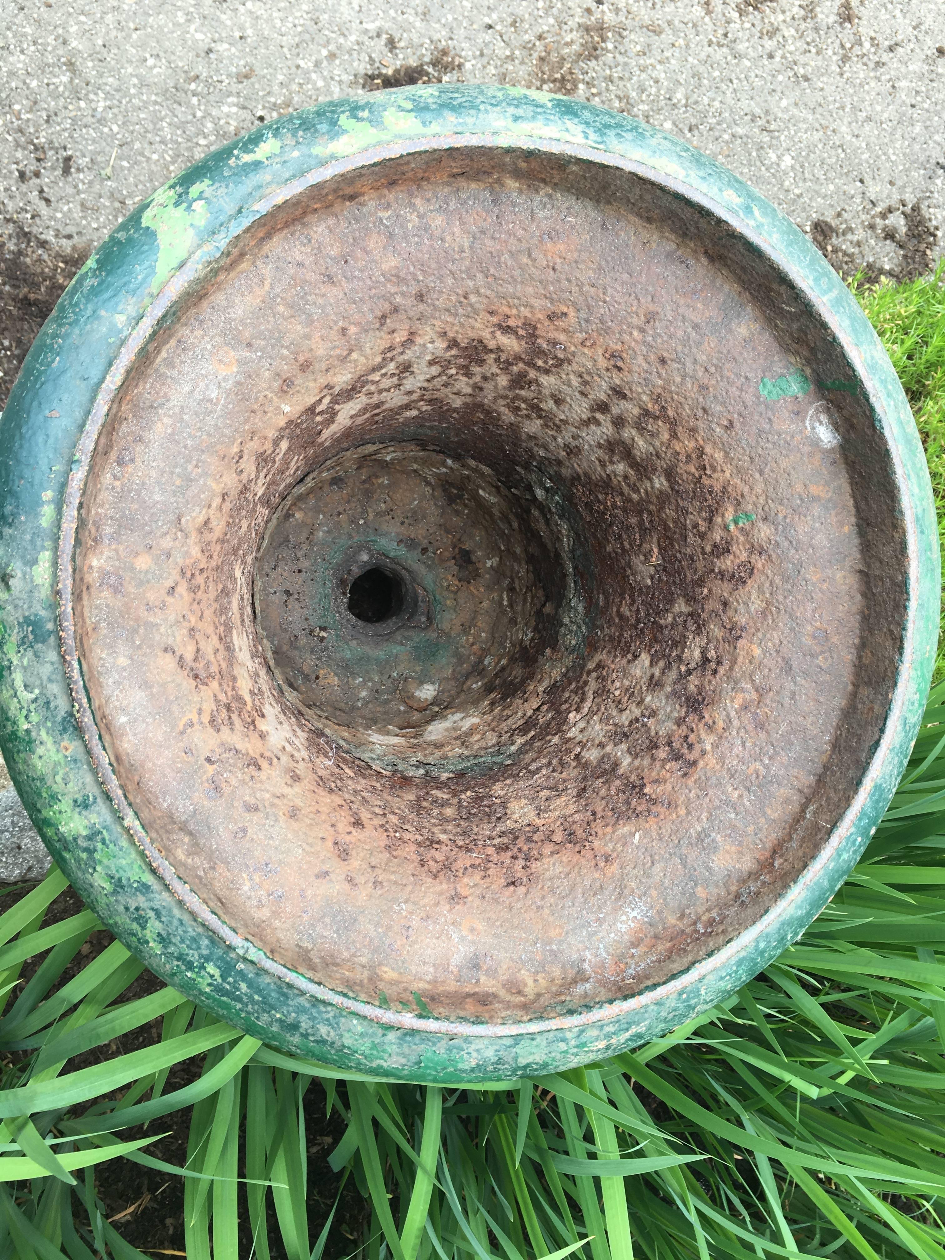Tall French 19th Century Cast Iron Campana Urn For Sale 1