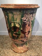 Very Large Glazed Terracotta Anduze Vase, Signed Boisset, Anduze