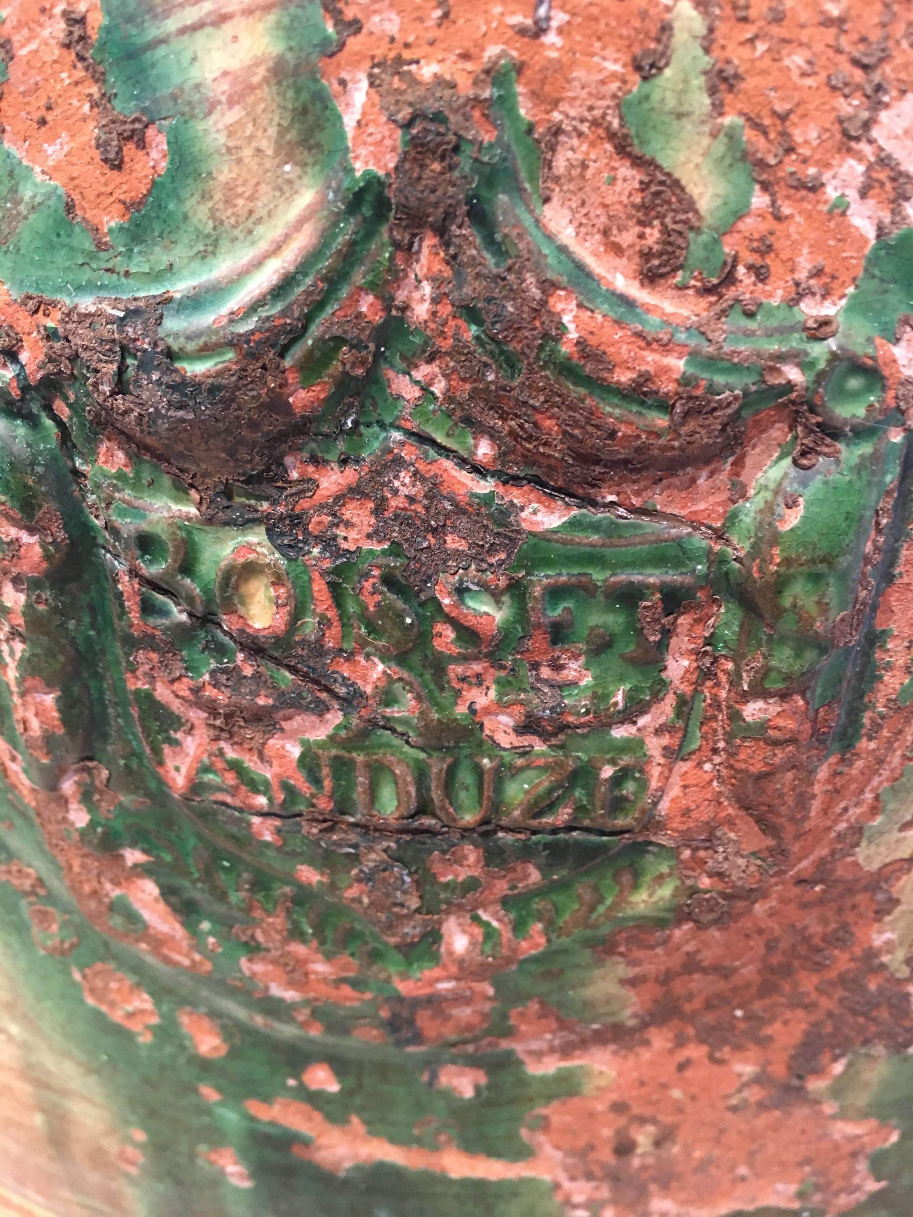 Terracotta Pair of Large Anduze Vases, Signed Boisset, Anduze