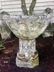 Lichened French Stone Gothic Planter or Font