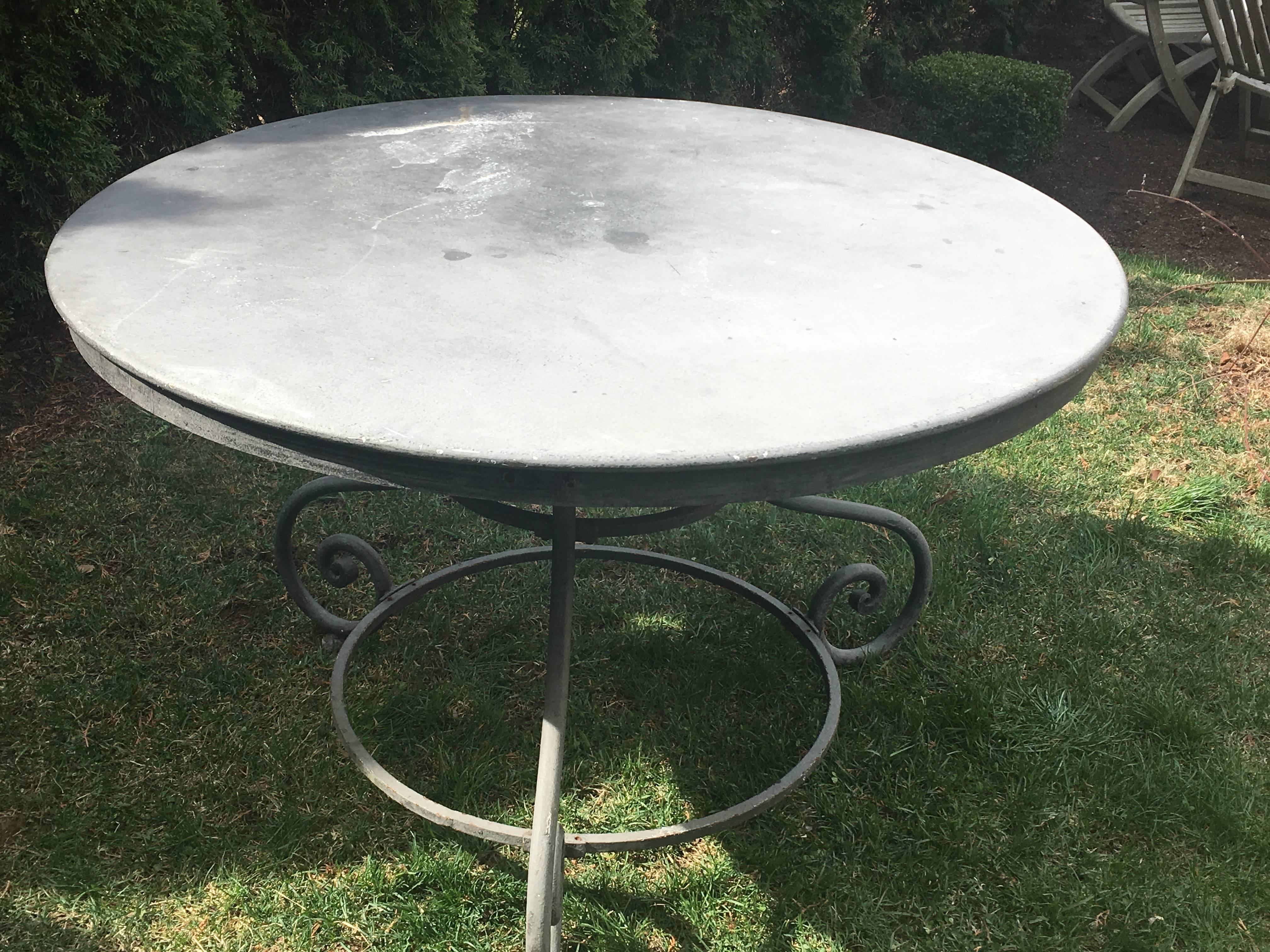 20th Century Charming Round French Iron Dining Table
