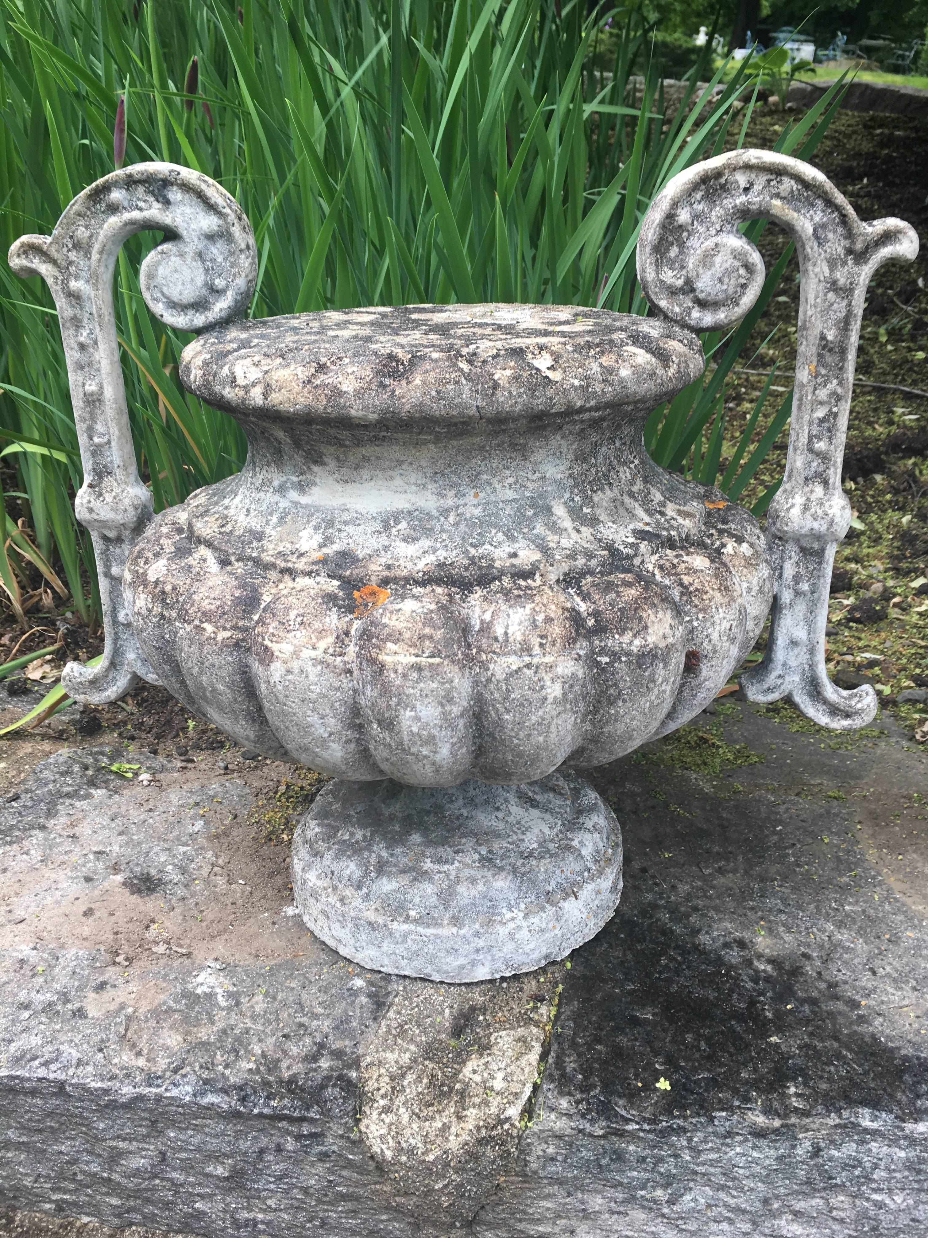 Pair of French Cast Stone Handled Urn Finials 3