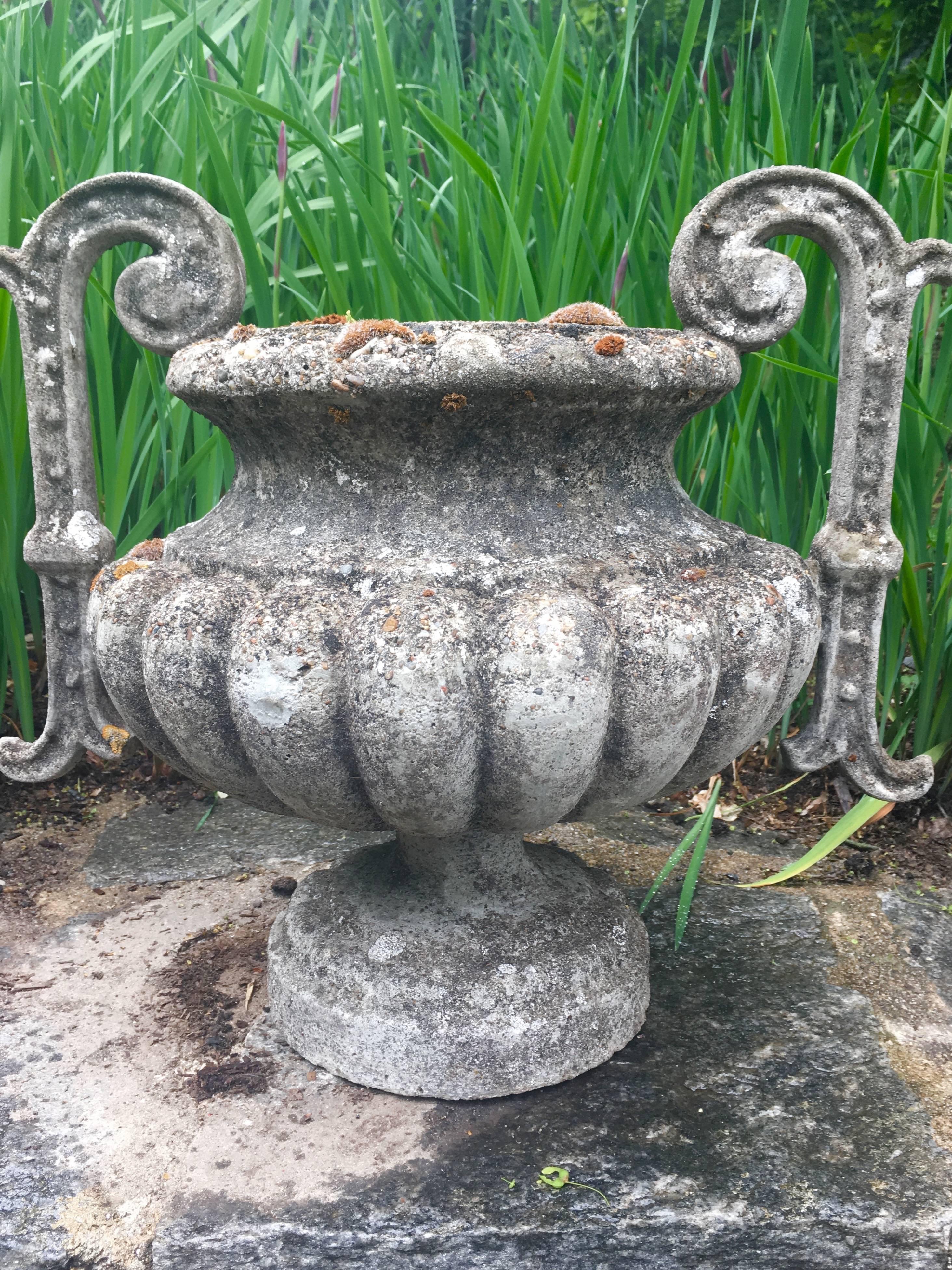 Pair of French Cast Stone Handled Urn Finials 4