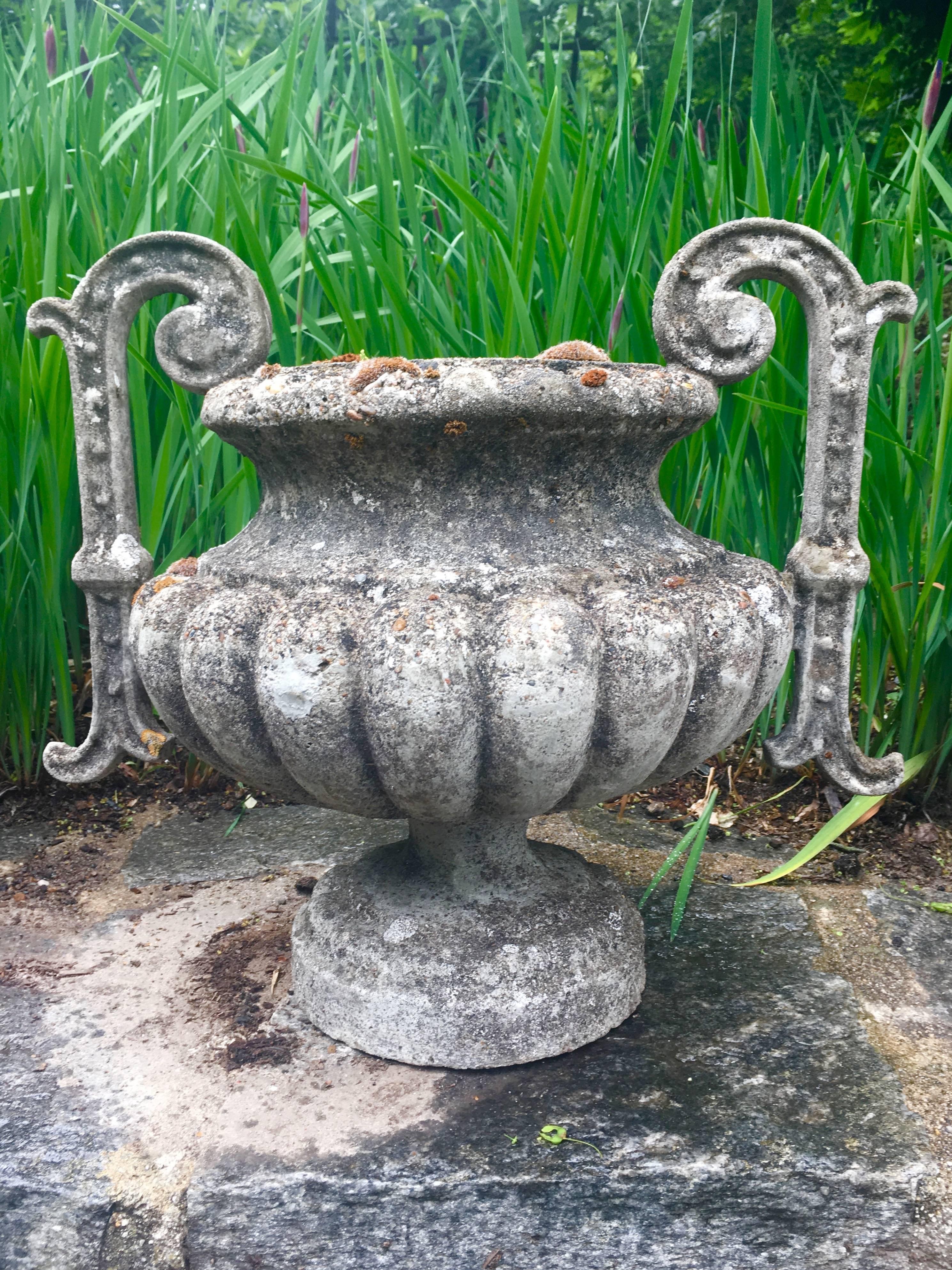 Pair of French Cast Stone Handled Urn Finials 1