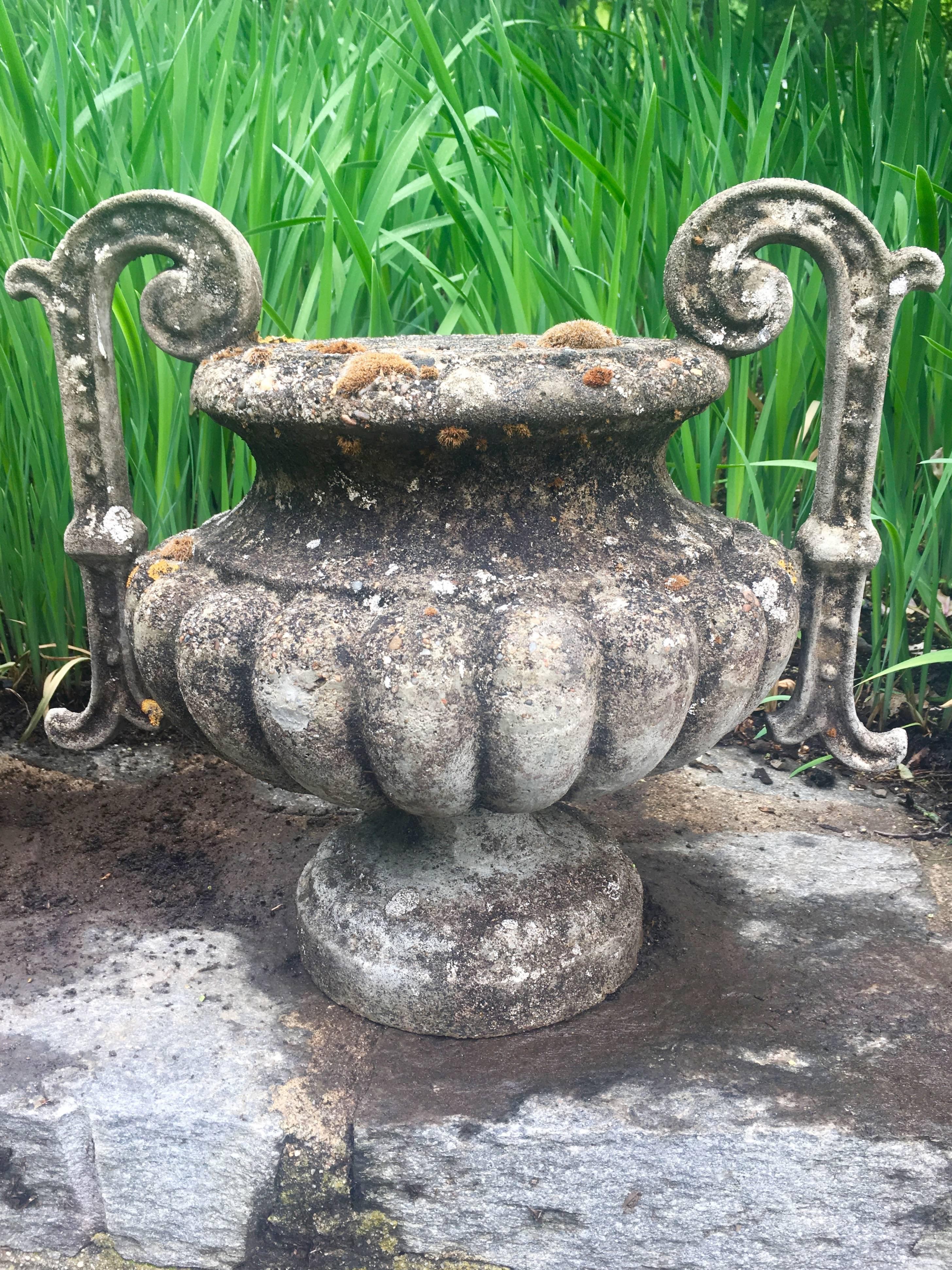 Pair of French Cast Stone Handled Urn Finials 2