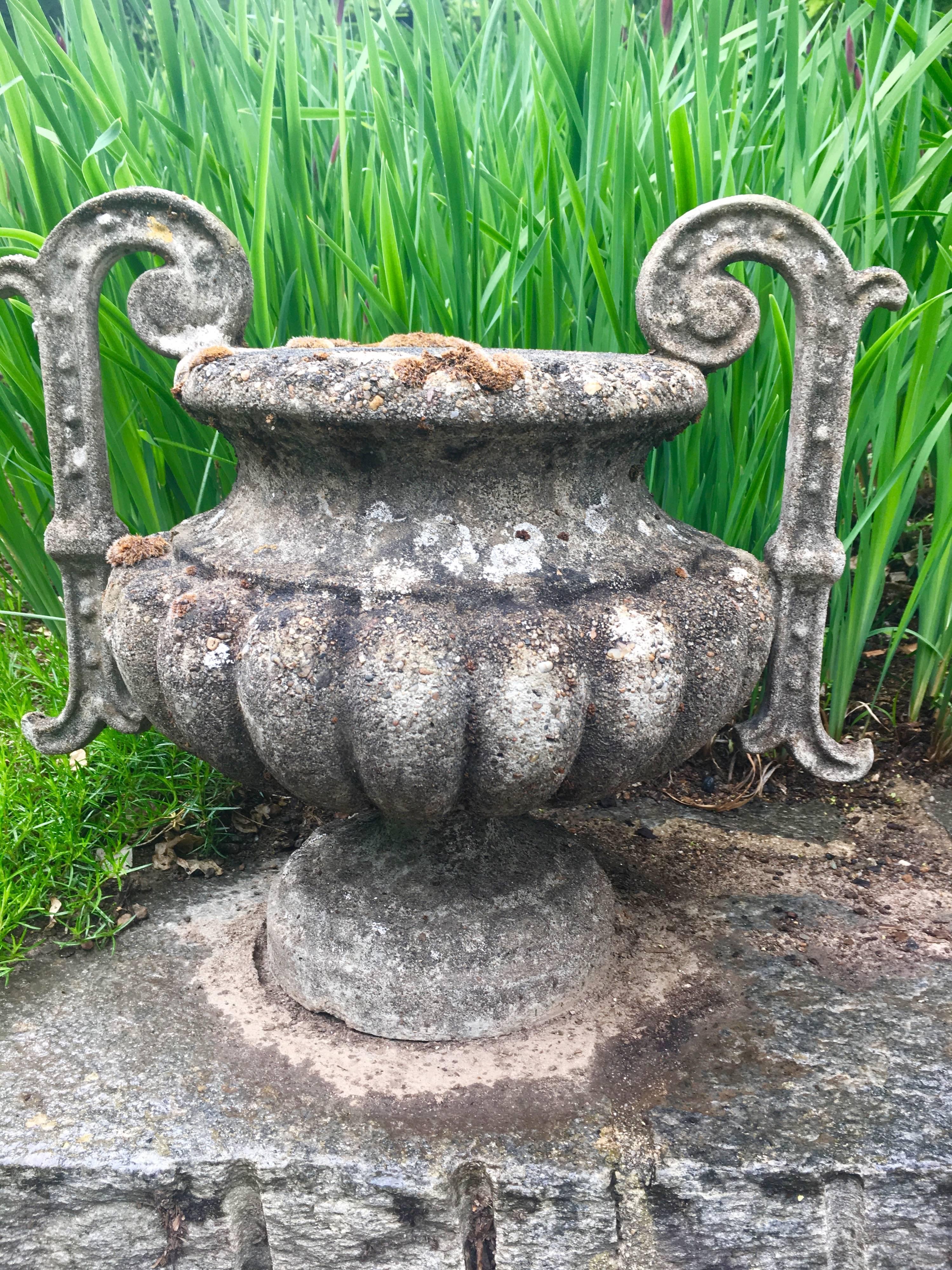 Pair of French Cast Stone Handled Urn Finials 3