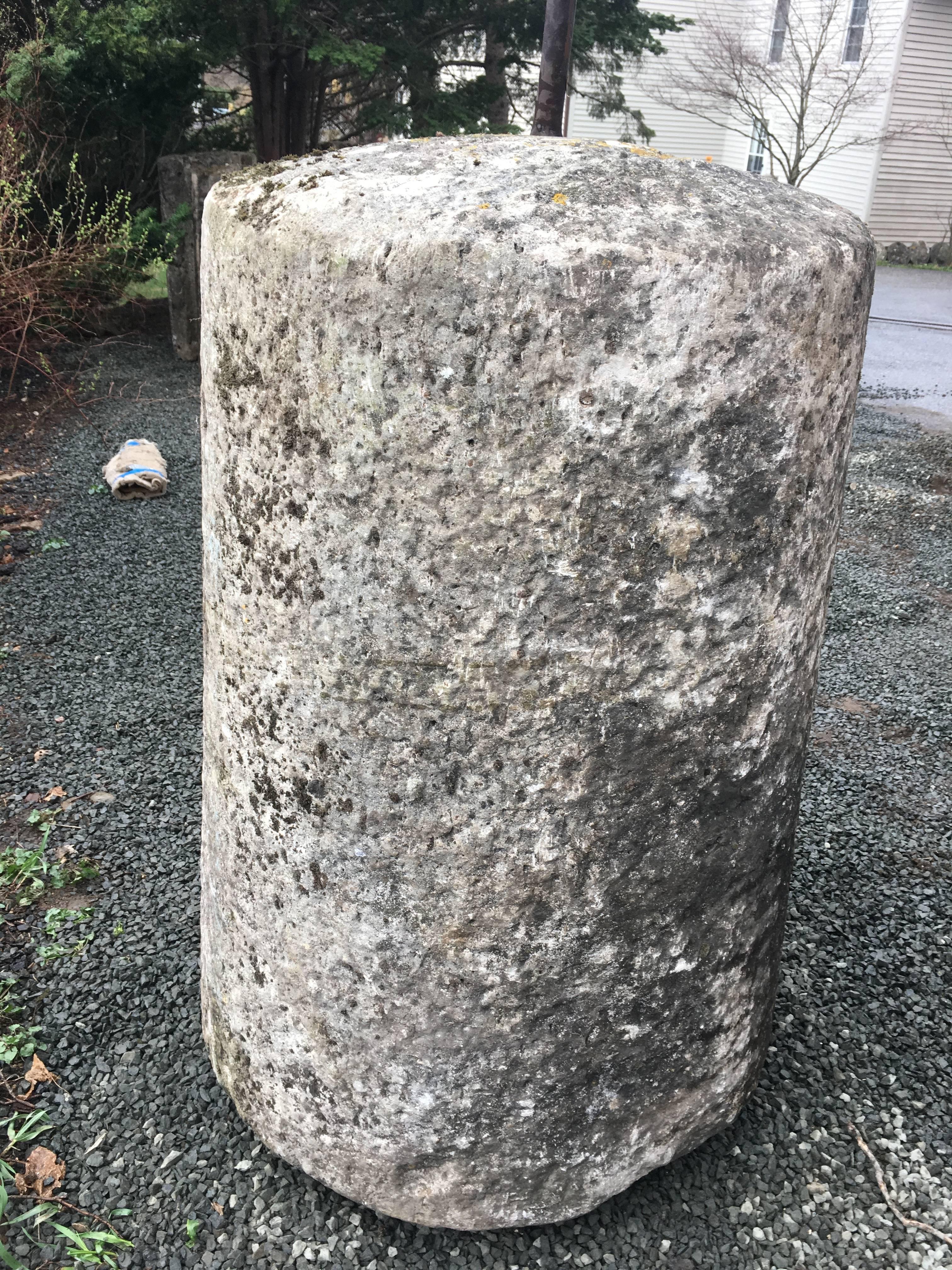 Enormous French 18th Century Carved Stone Roller Sculpture In Good Condition In Woodbury, CT
