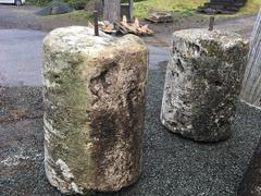 Pair of French, 18th Century Carved Stone Rollers/Gate Piers
