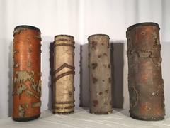 Seven French Art Deco Wooden Wallpaper Roller Lamp Bases