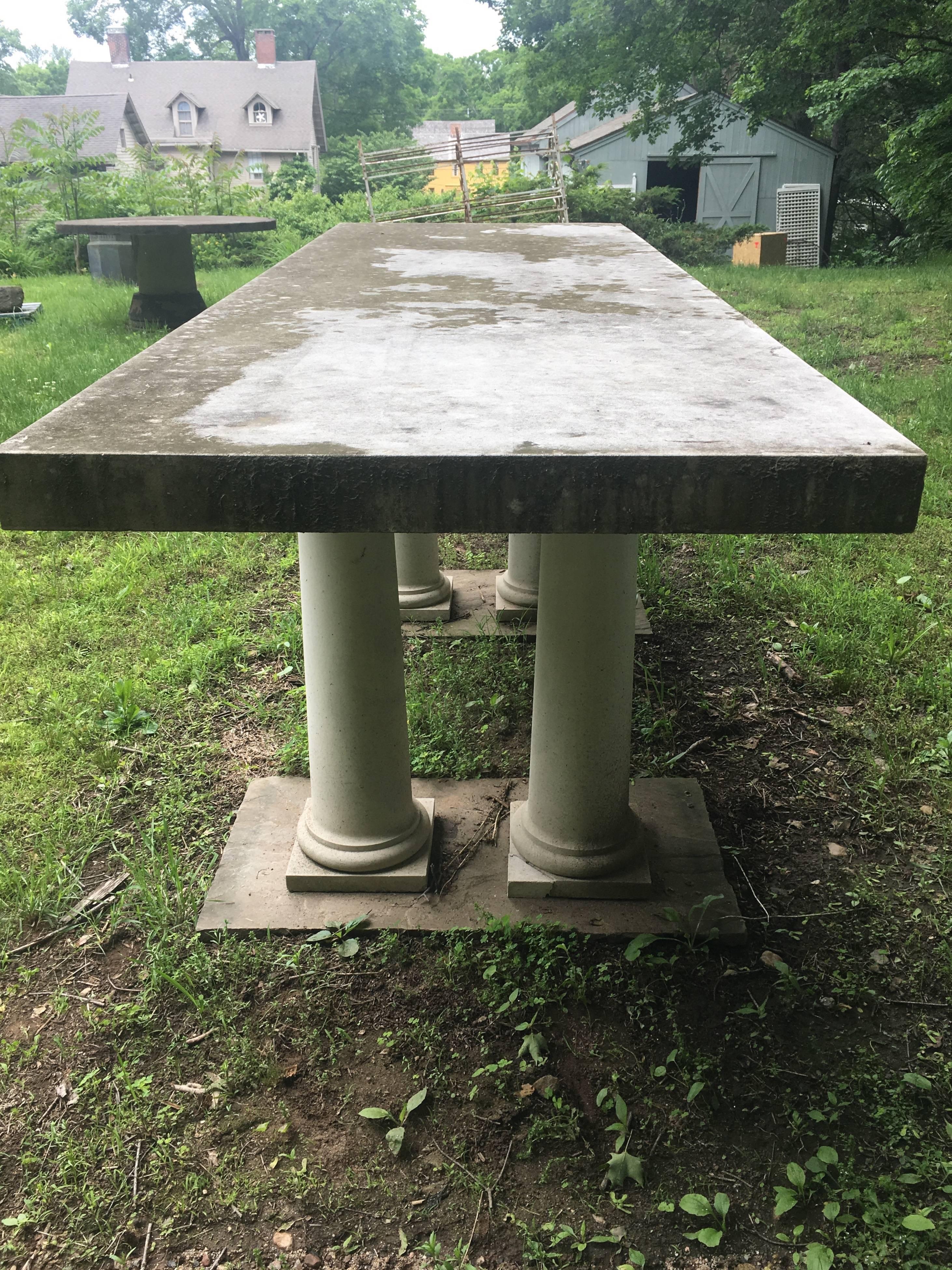 Enormous English Portland Stone Dining Table or Bar 1