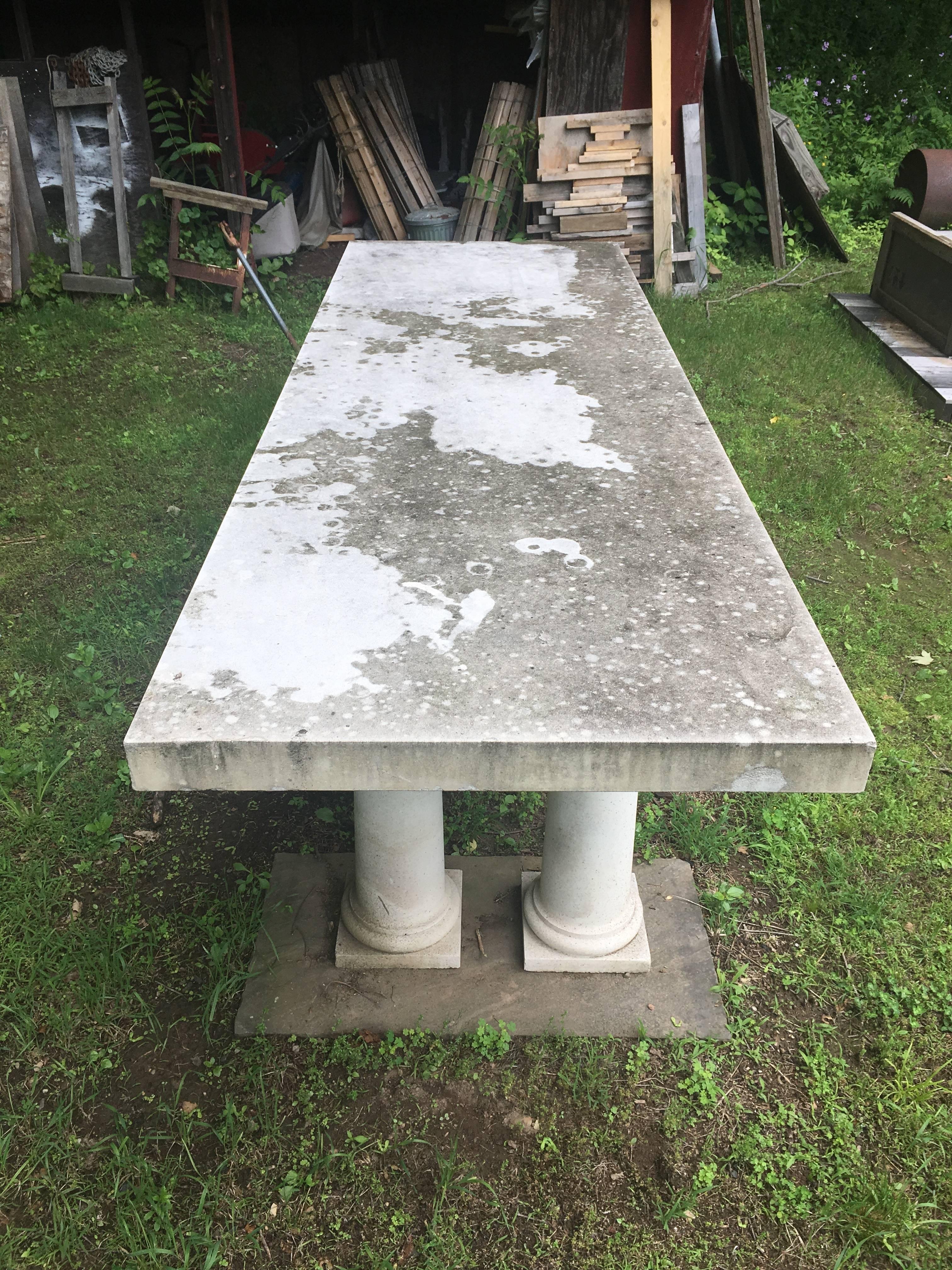 20th Century Enormous English Portland Stone Dining Table or Bar
