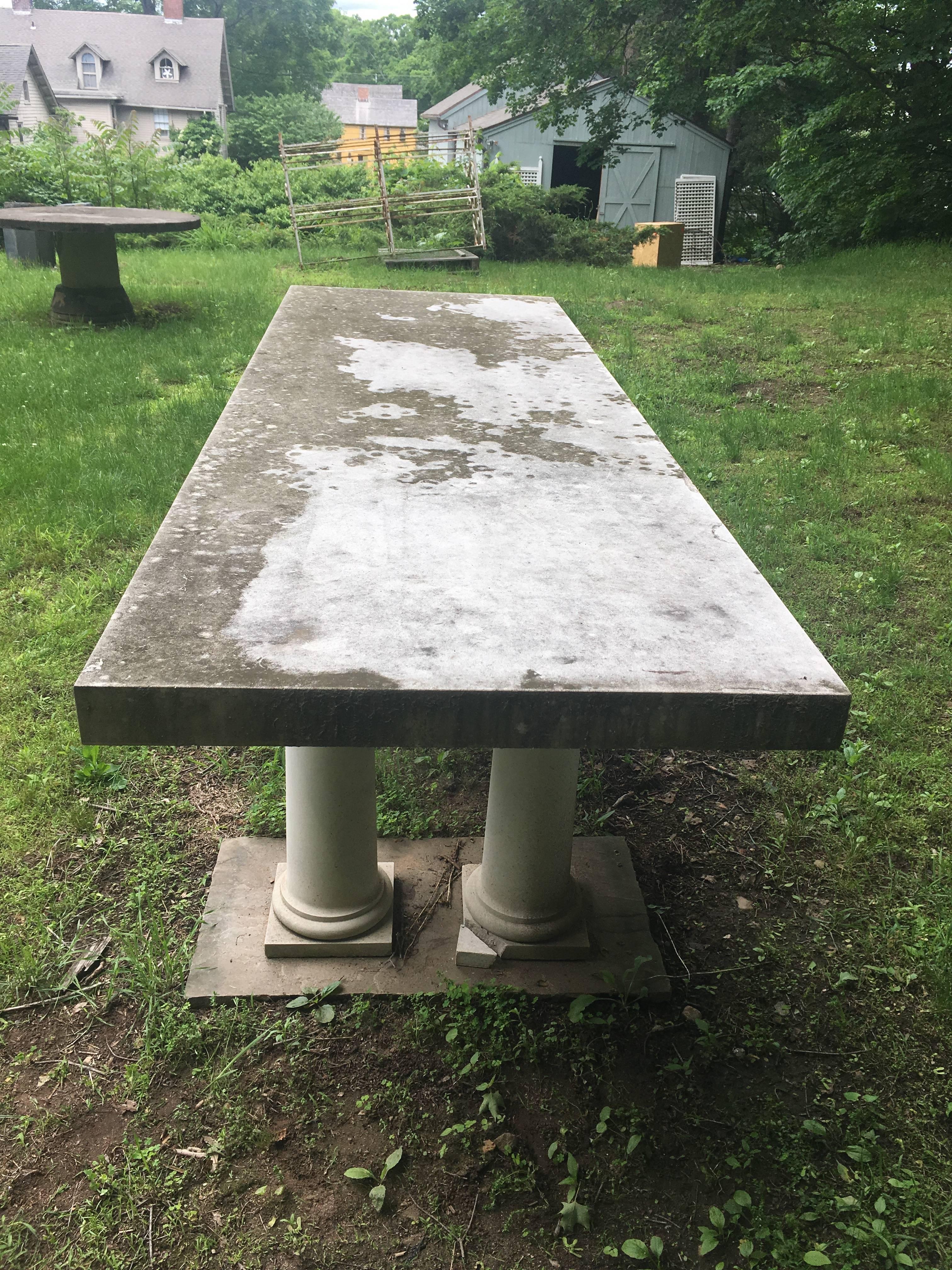 Enormous English Portland Stone Dining Table or Bar In Excellent Condition In Woodbury, CT