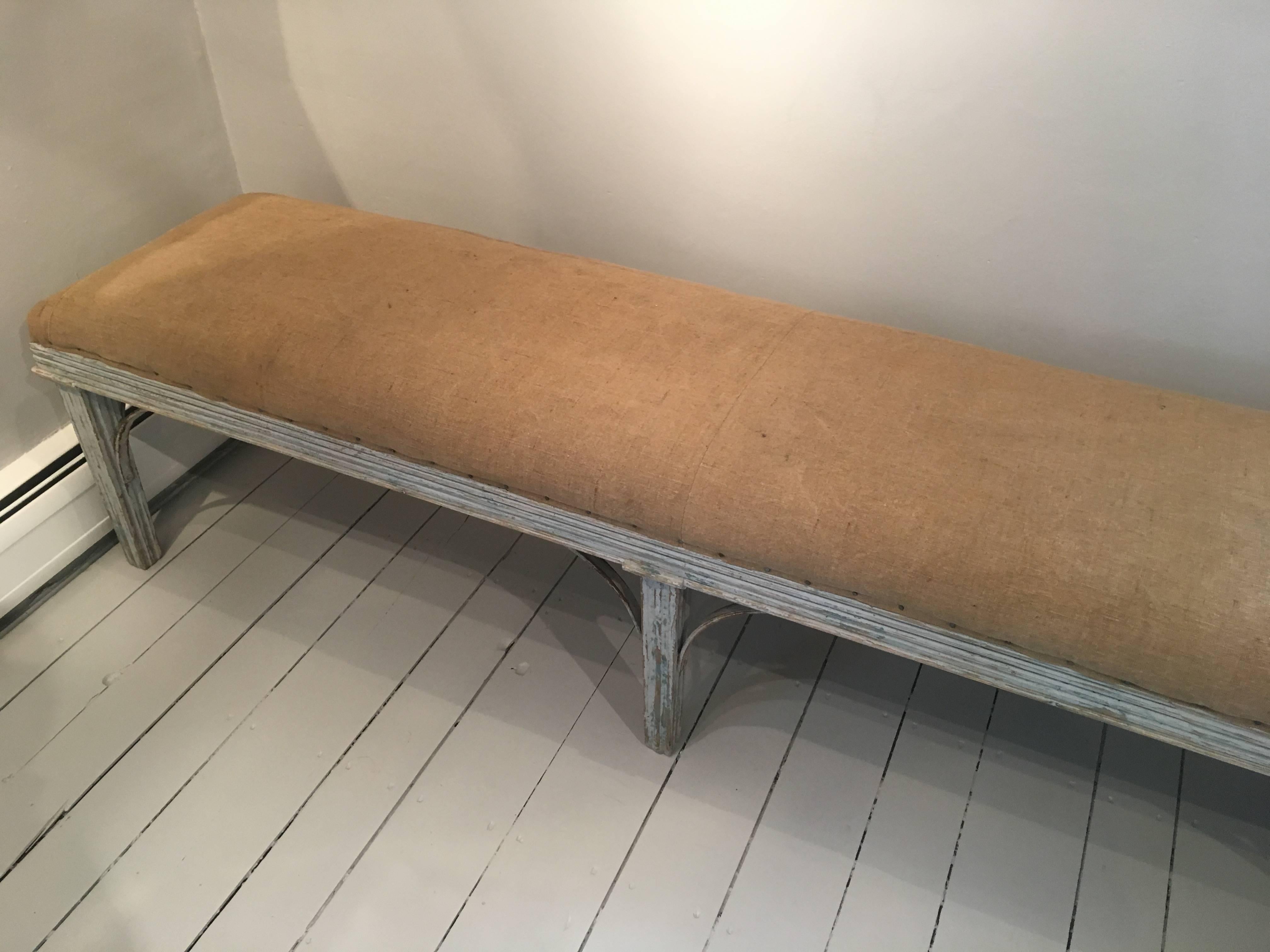 Hand-Crafted Exceptionally Long French Painted Louis XVI Style Bench