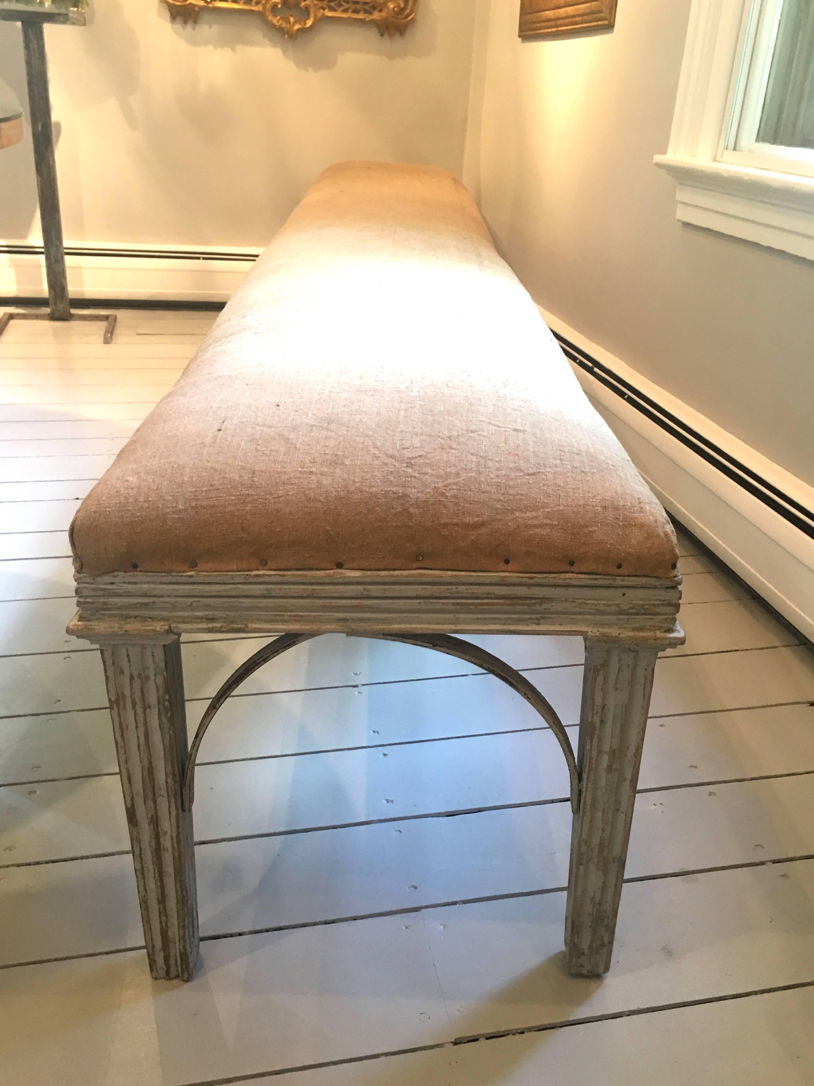 Exceptionally Long French Painted Louis XVI Style Bench 2