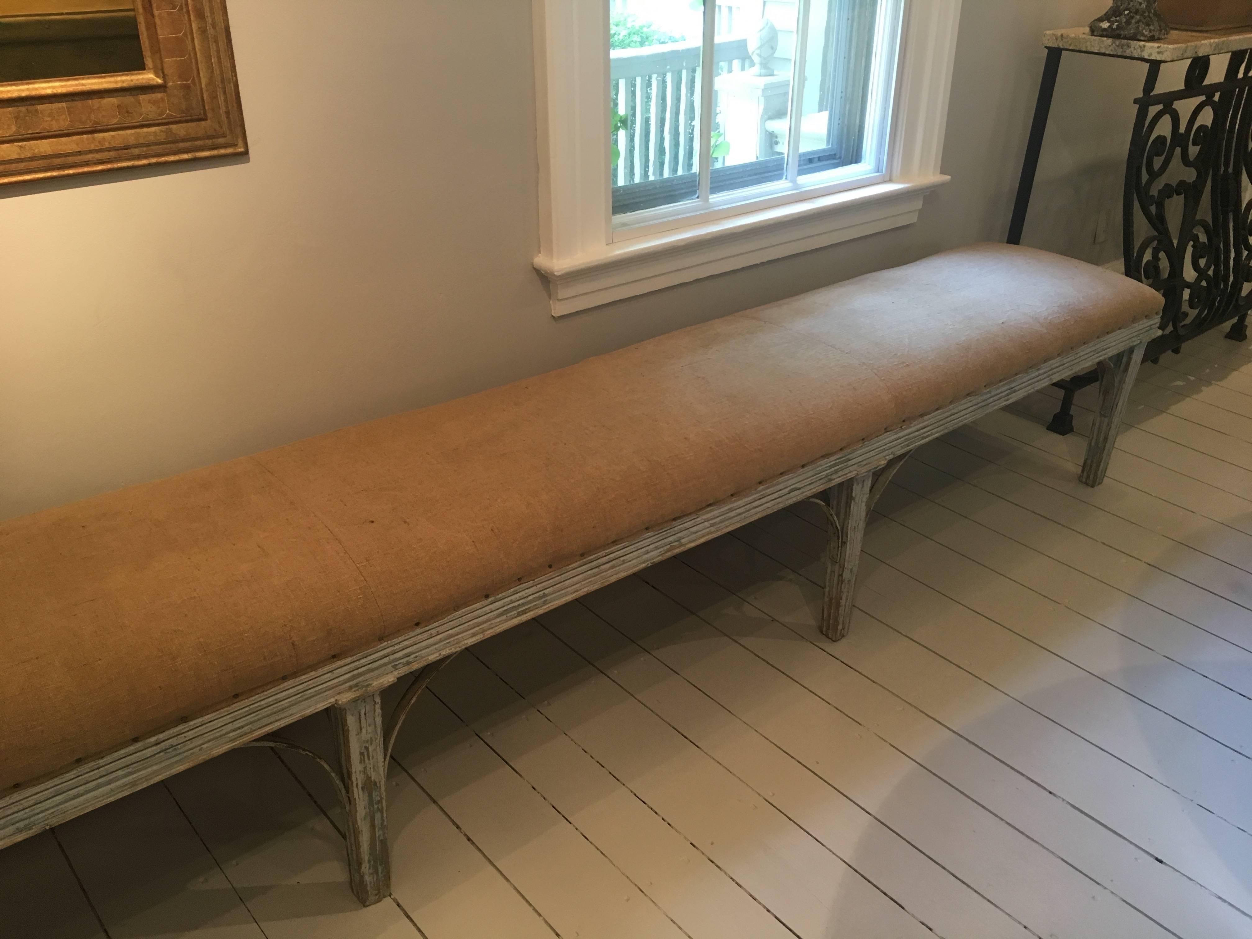 Exceptionally Long French Painted Louis XVI Style Bench 1
