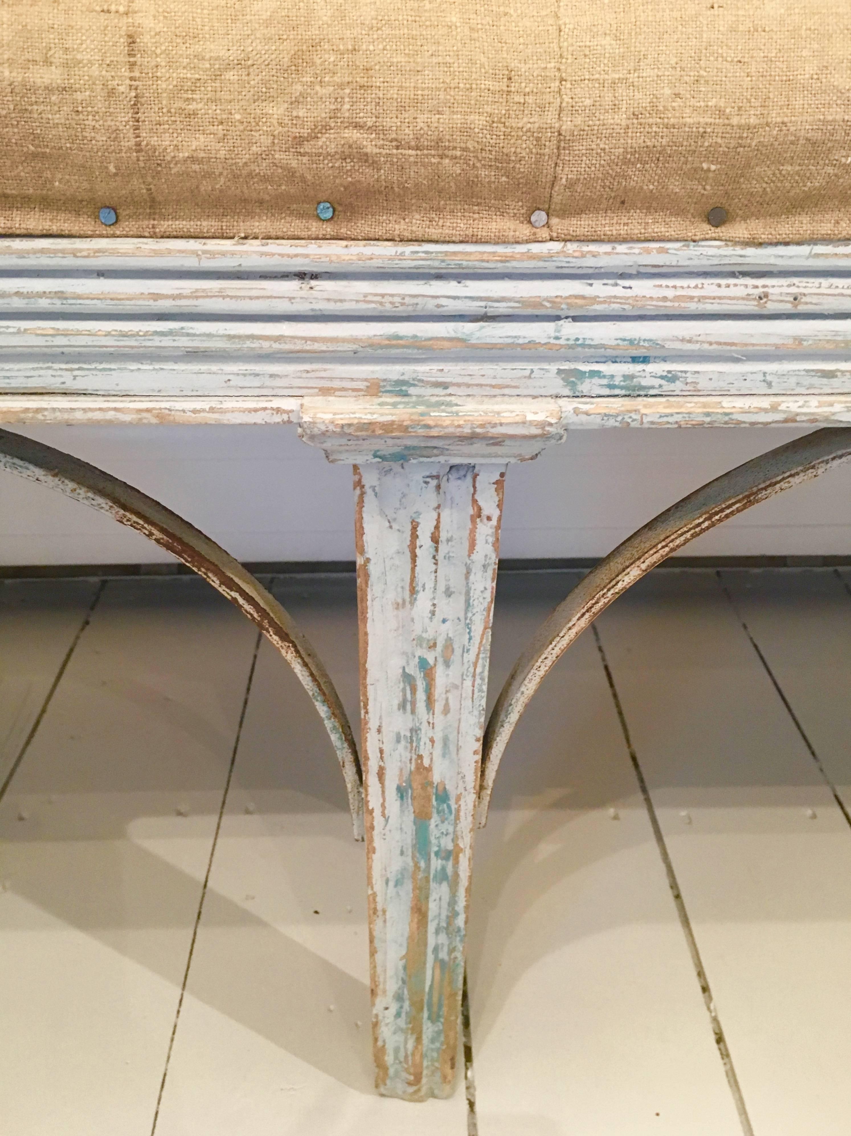 Exceptionally Long French Painted Louis XVI Style Bench 4