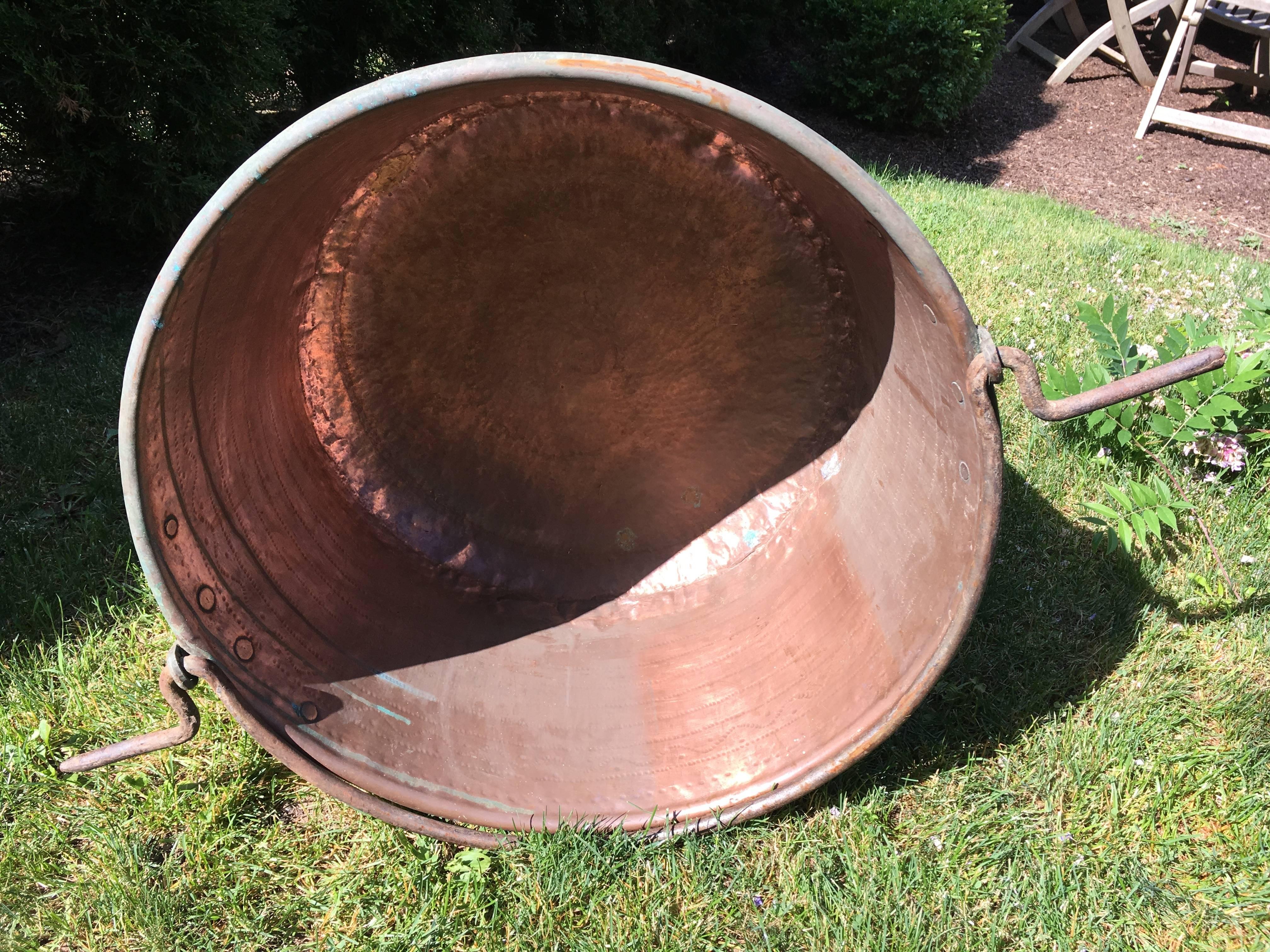 large copper cauldron