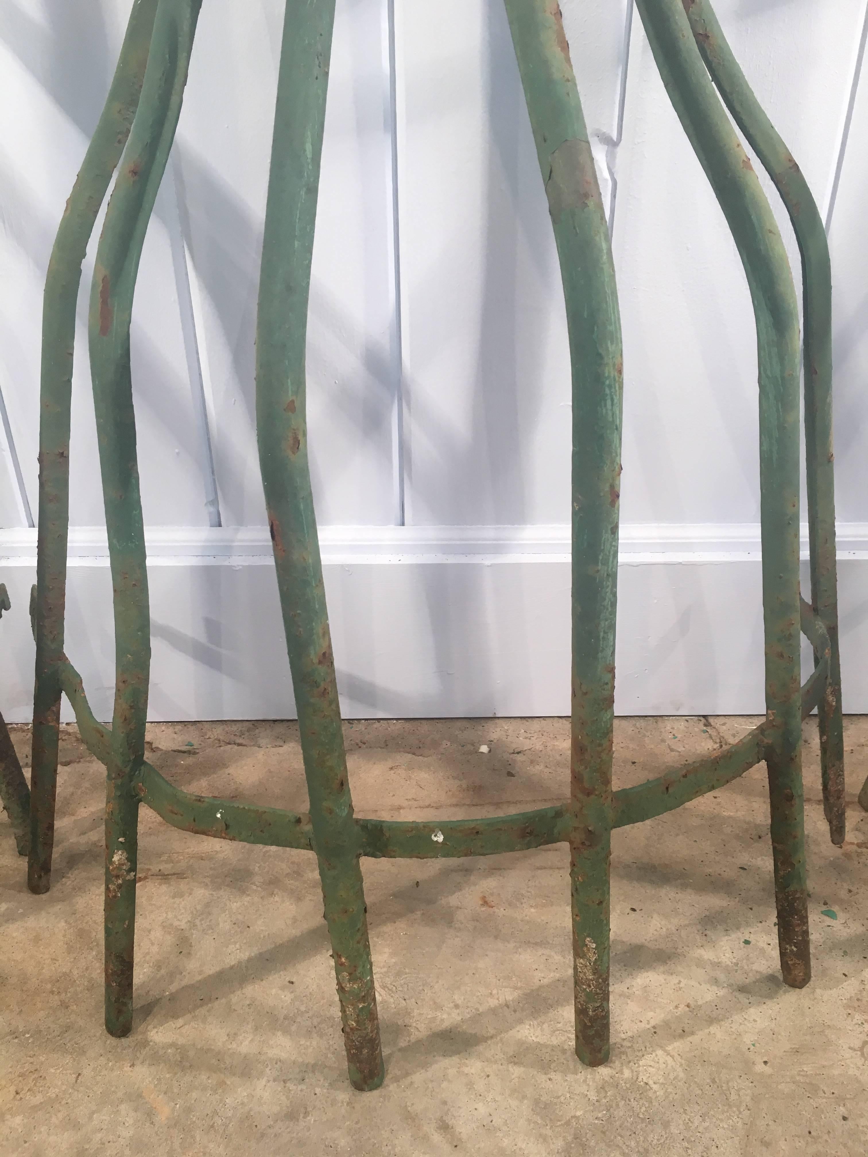 Pair of French Wrought Iron Two-Piece Tree Guards In Excellent Condition In Woodbury, CT