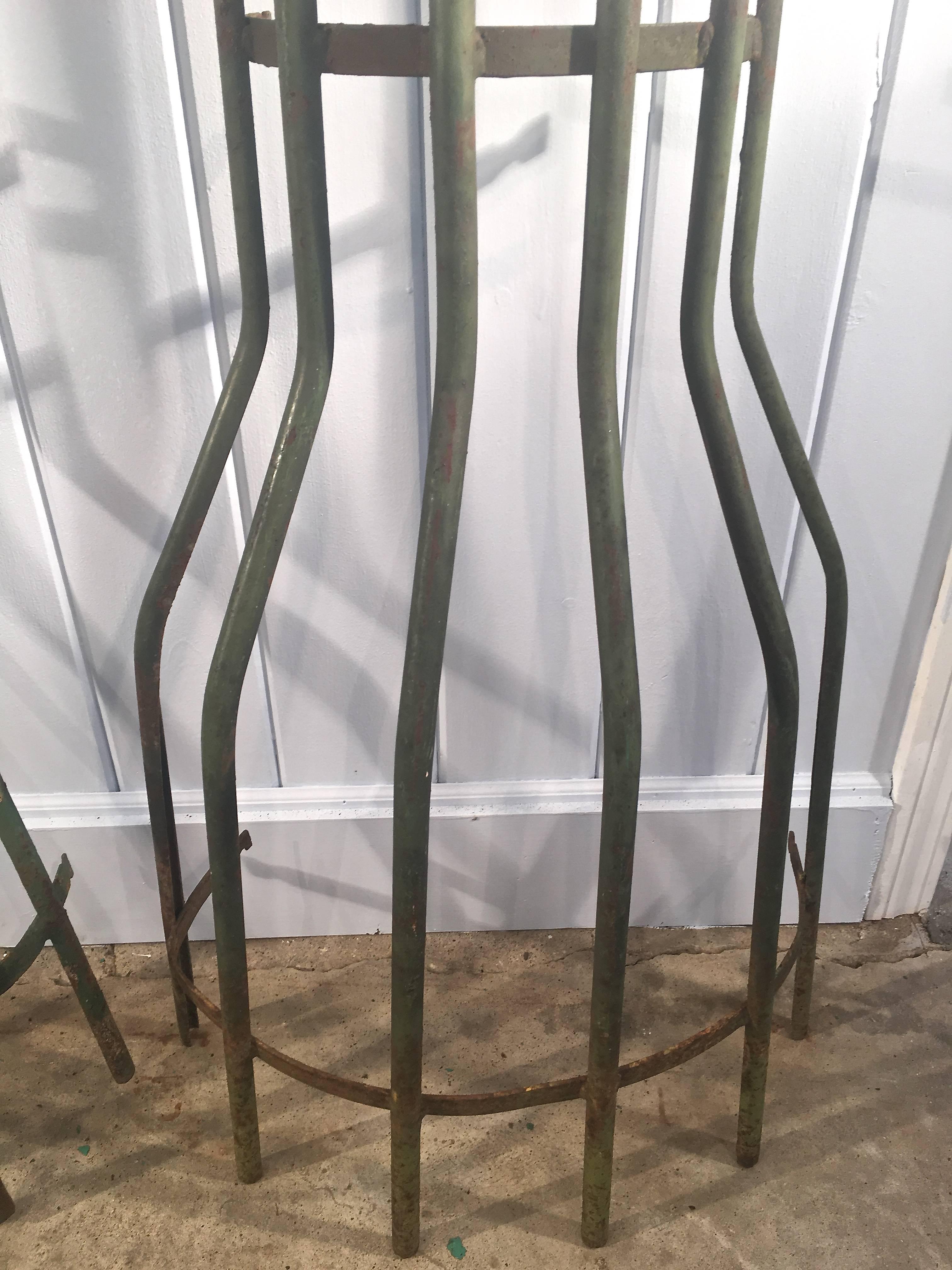 20th Century Pair of French Wrought Iron Two-Piece Tree Guards