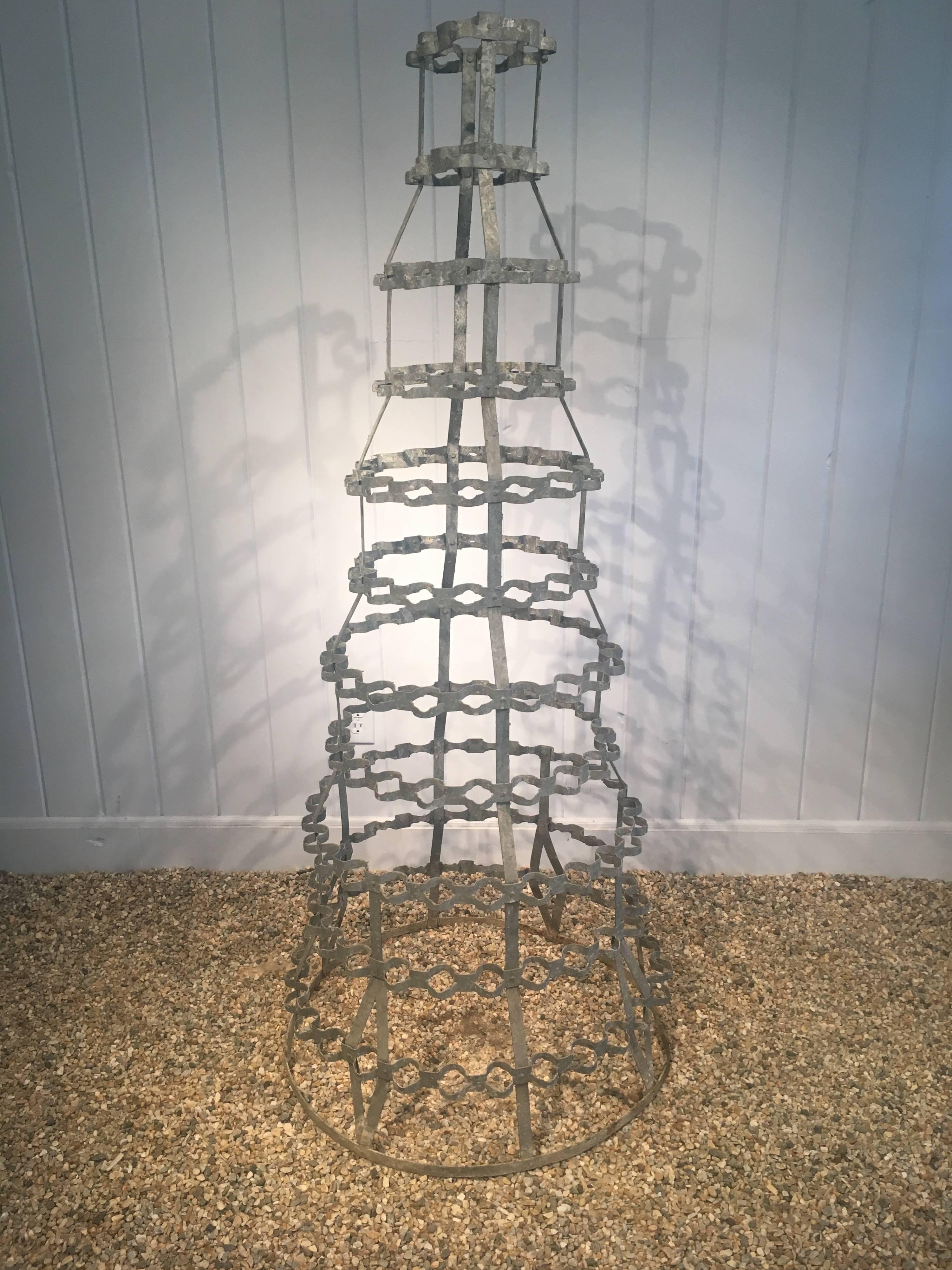 Enormous French Zinc Bottle Rack with Rare Form 1