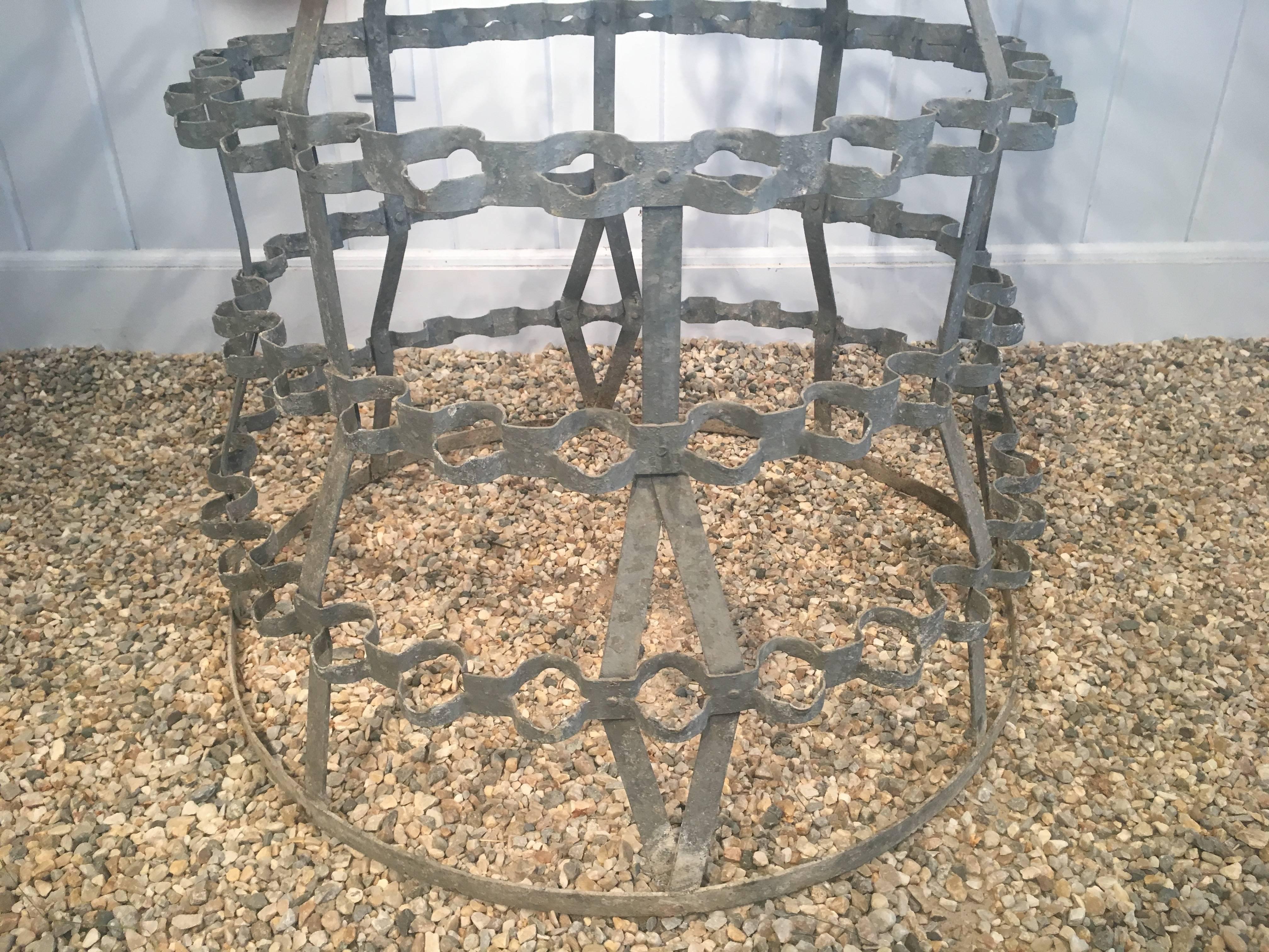 Enormous French Zinc Bottle Rack with Rare Form 3