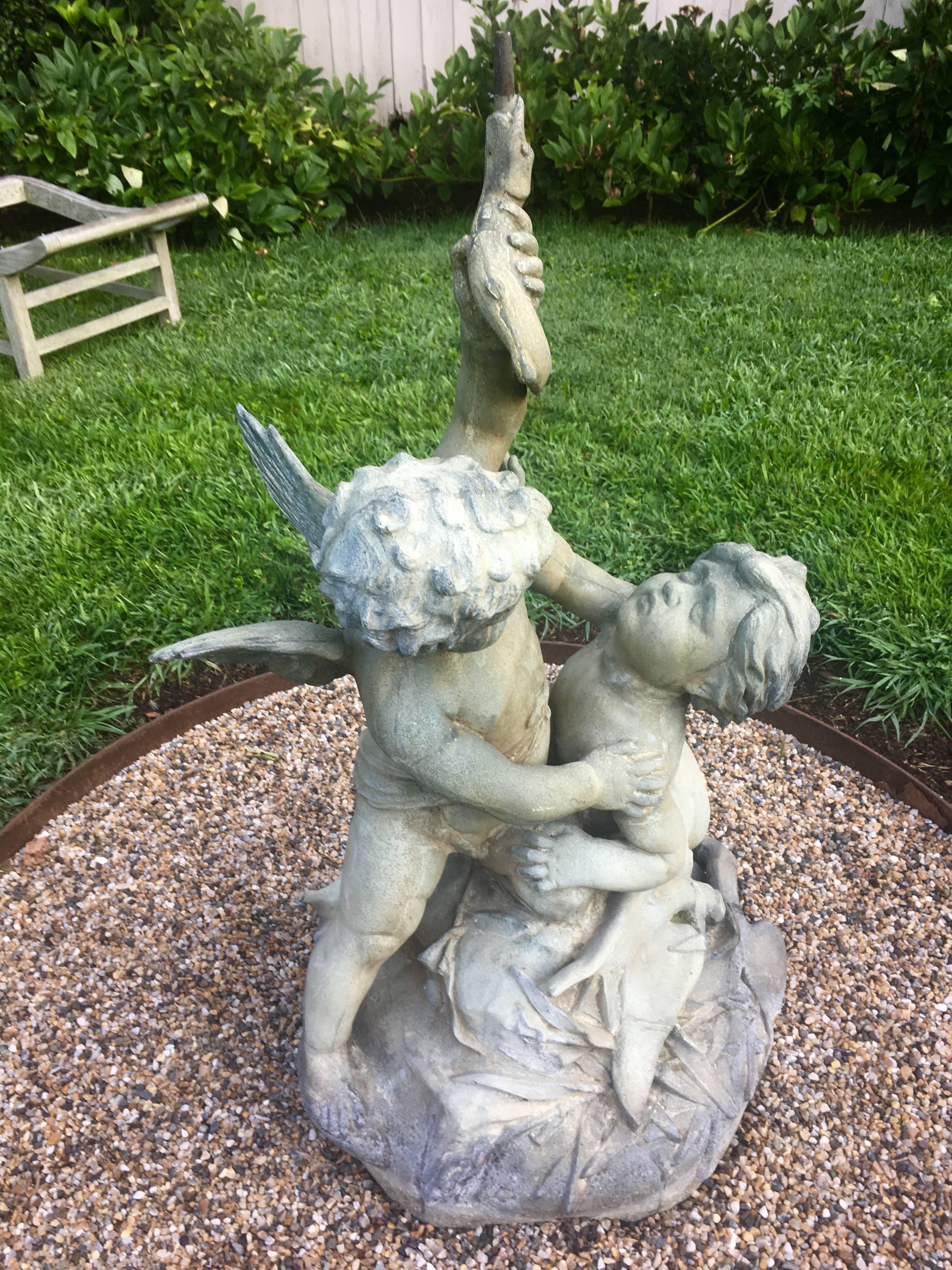 Magnificent 19th Century French Zinc Fountain with Provenance In Good Condition In Woodbury, CT