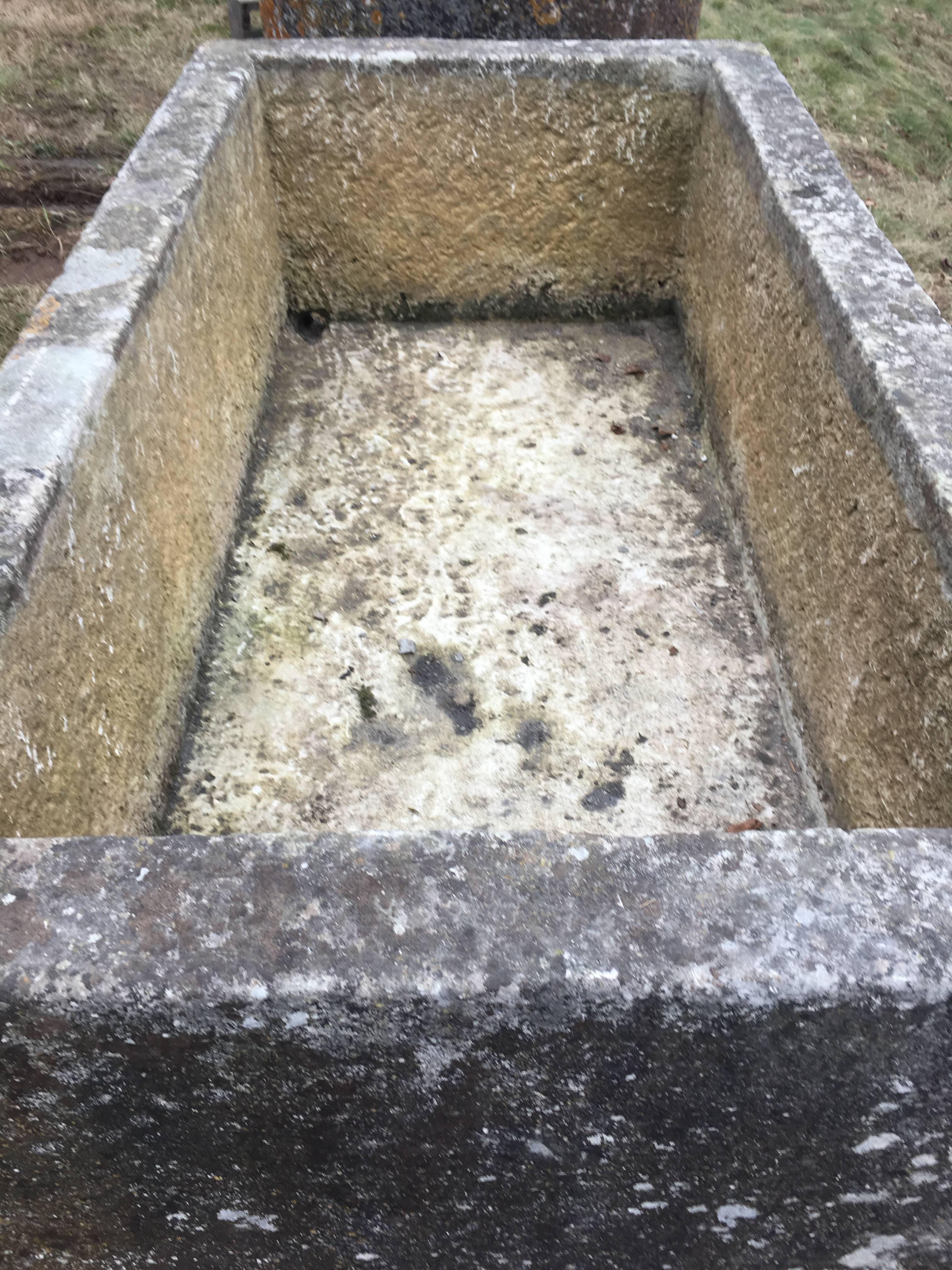 Huge Rectangular Hand-Carved French 18th Century Limestone Trough 3