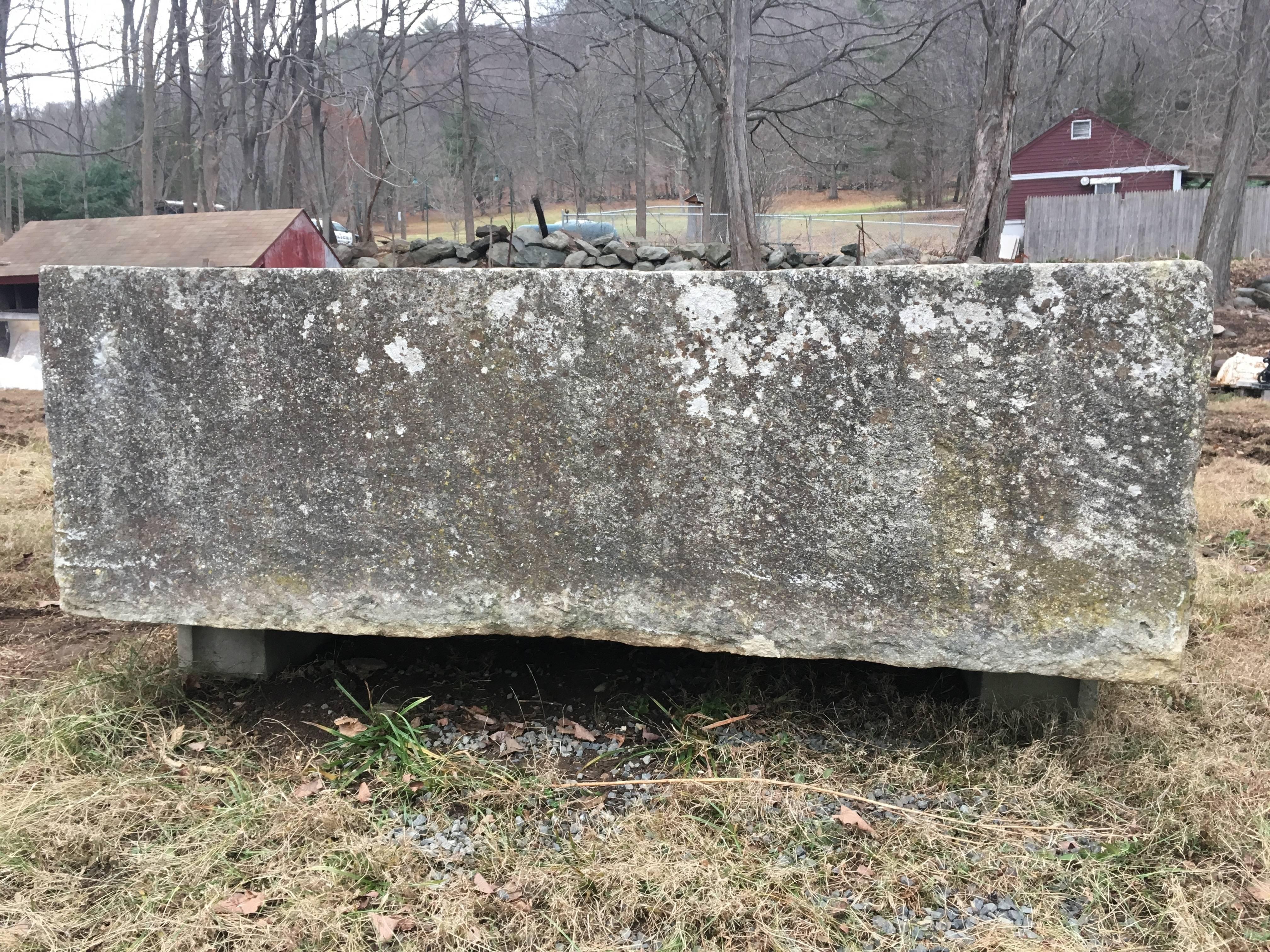 Huge Rectangular Hand-Carved French 18th Century Limestone Trough 2