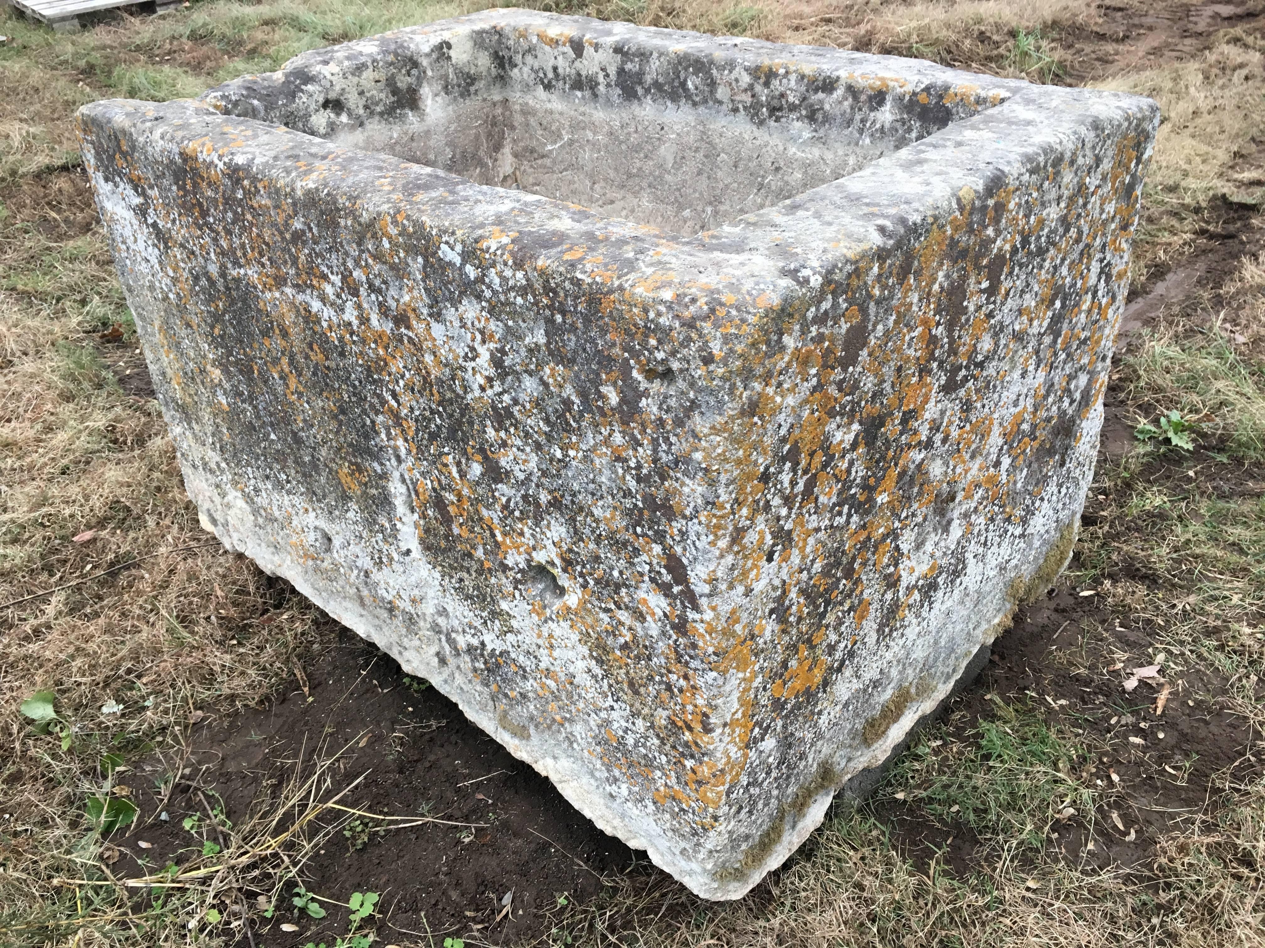 Large 18th Century French Hand-Carved Limestone Trough 3