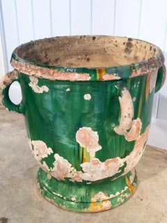 French 19th Century Green-Glazed Castelnaudary Pot/Planter