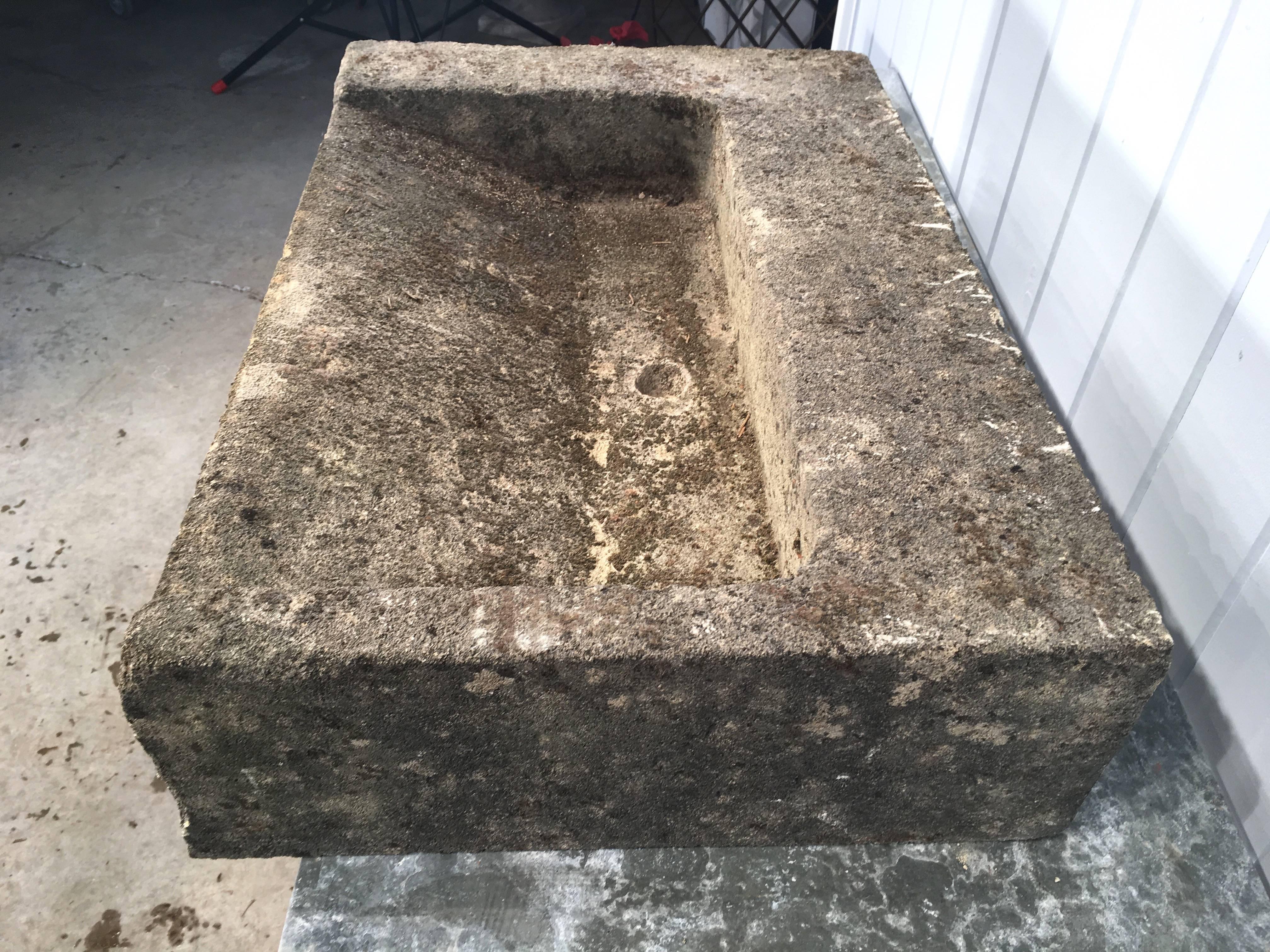 20th Century French Midcentury Carved Stone Sink