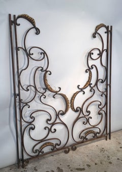 Pair of French Beaux Arts Wrought Iron Balcony Dividers or Gates