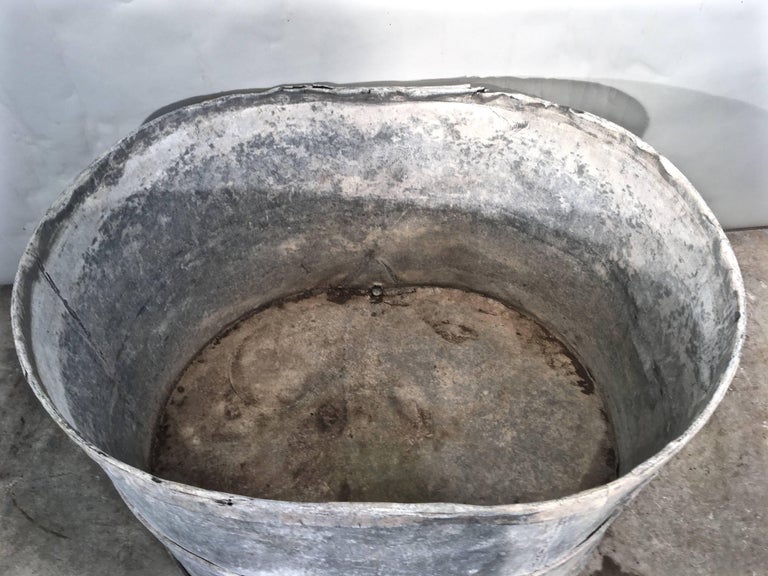 Very Large Oval French Zinc Tub Planter or Fountain For Sale at 1stDibs