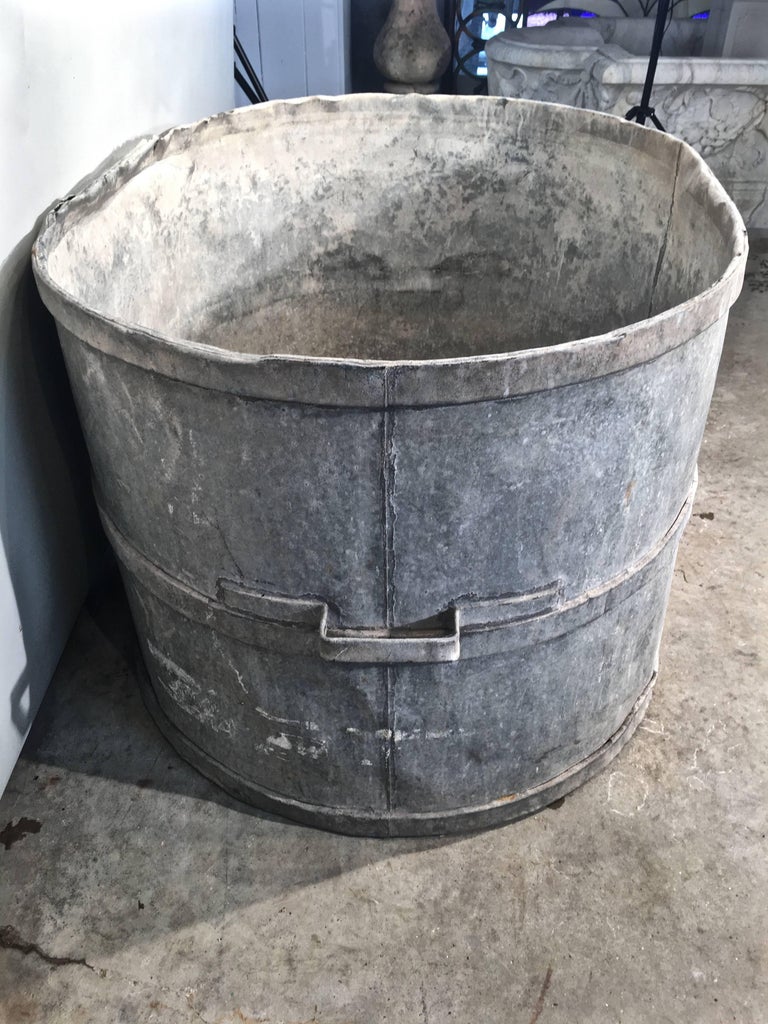 Very Large Oval French Zinc Tub Planter or Fountain For Sale at 1stDibs
