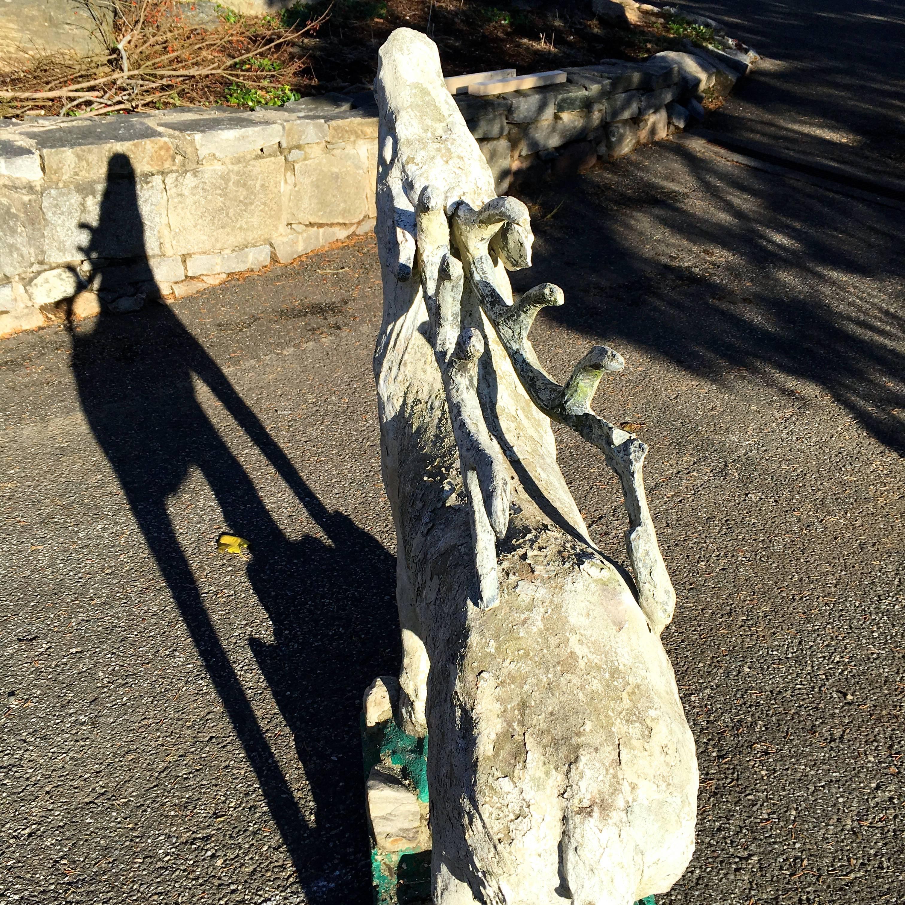 20th Century Lifesize French Cast Stone Statue of a Red Deer Stag