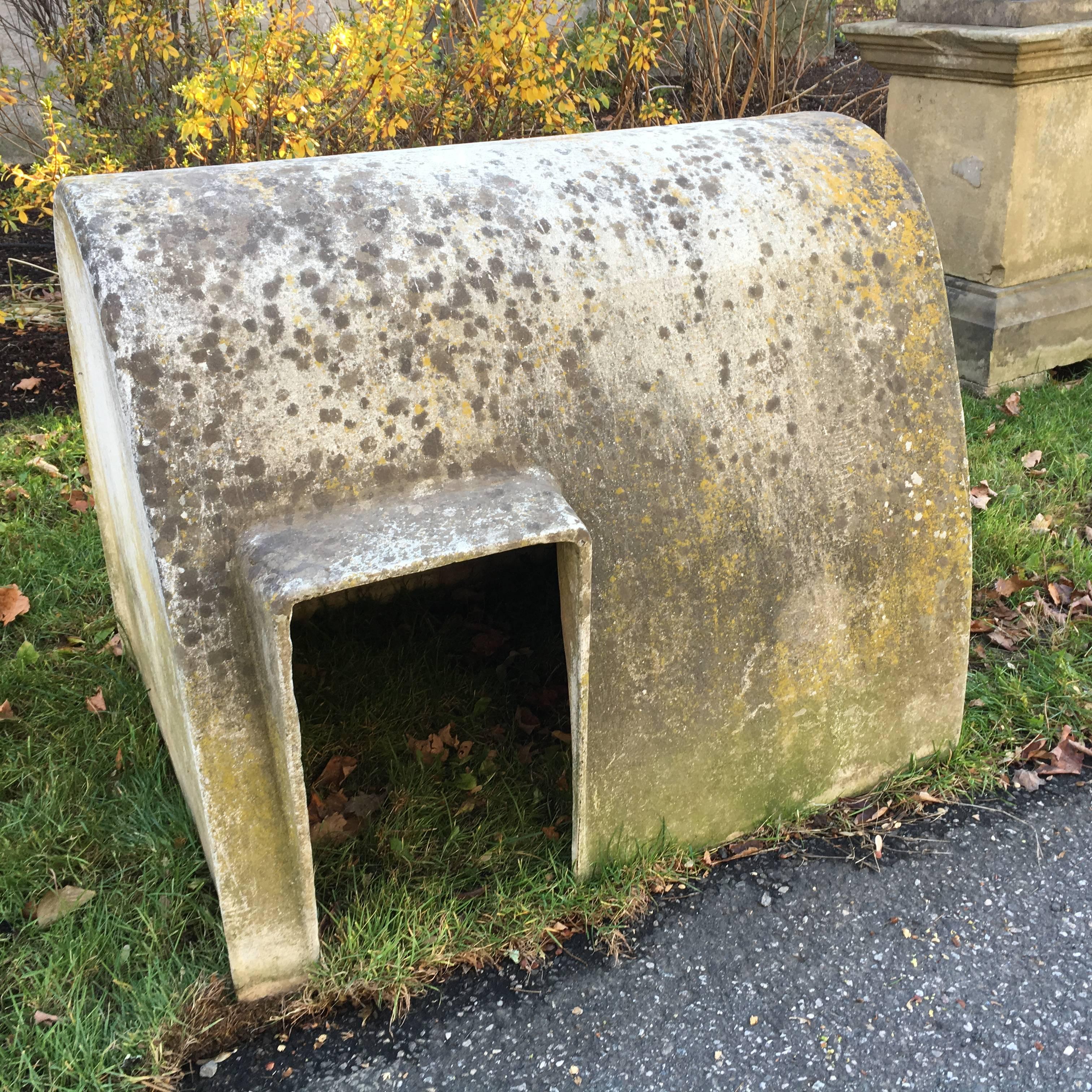 For all you collectors of WIlly Guhl and everyone else looking for a very cool, contemporary doghouse for your darling, this is it! Made of fibrated cement by Eternit of Switzerland in the 1960s, and with incised production numbers, this