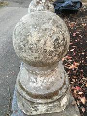 Pair of 18th Century French Carved Limestone Ball Finials