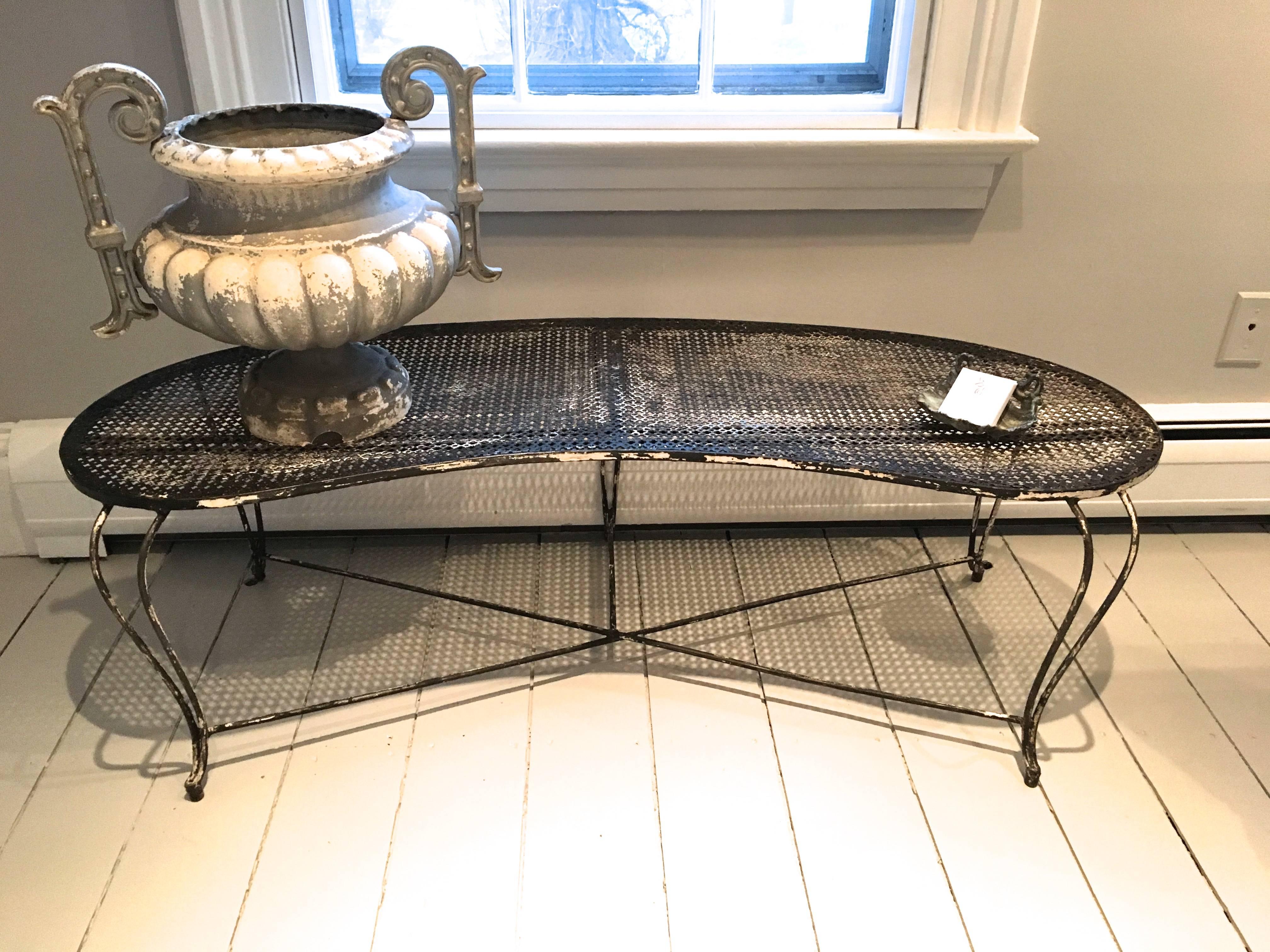 Two Pairs of Mid-Century Modern Curved Steel Benches 3
