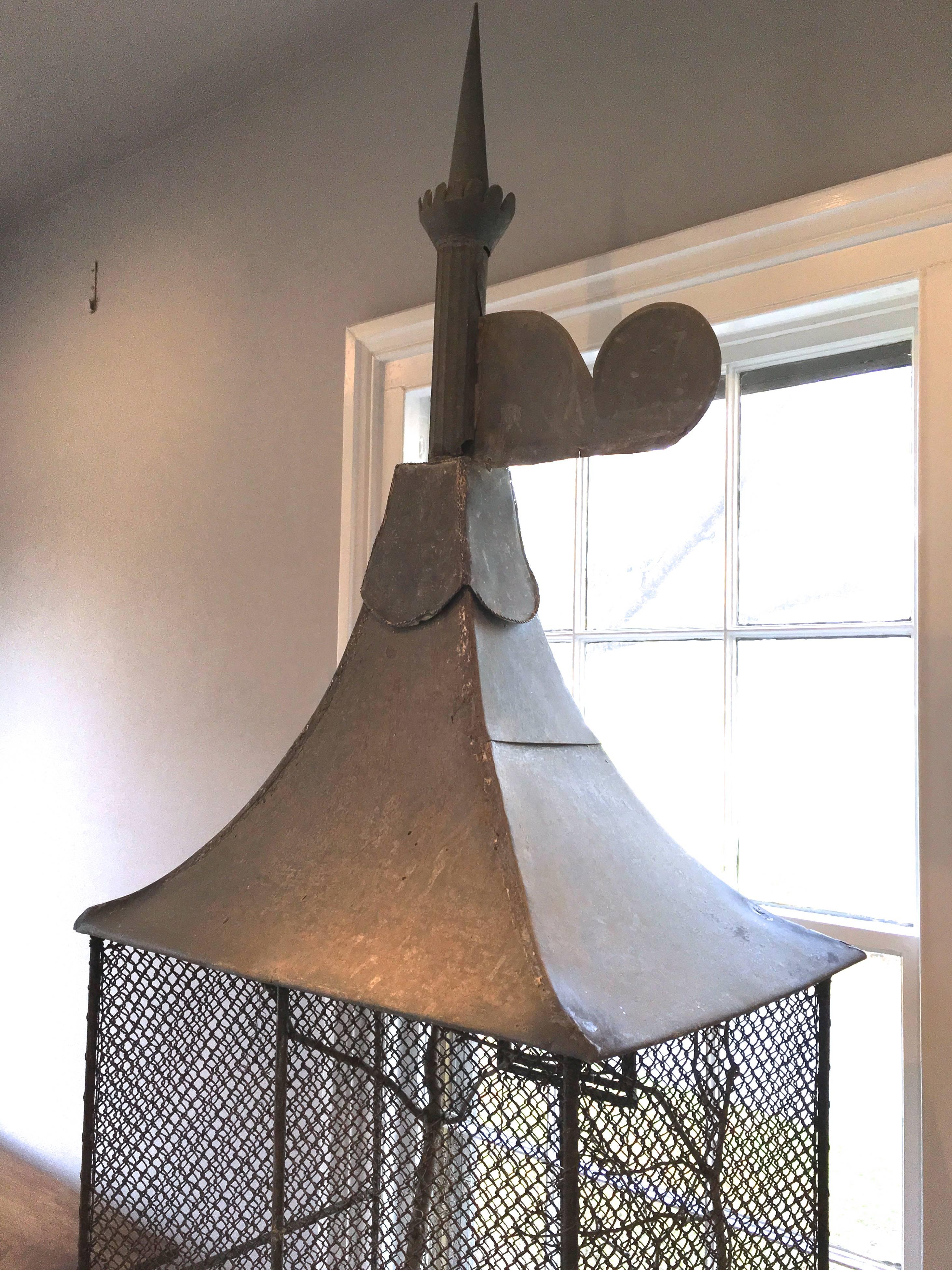 Wrought Iron Large French Bird Cage on Stand