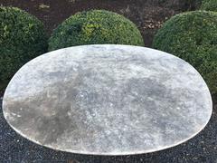 French Oval Marble Dining Table with Whimsical Iron Legs