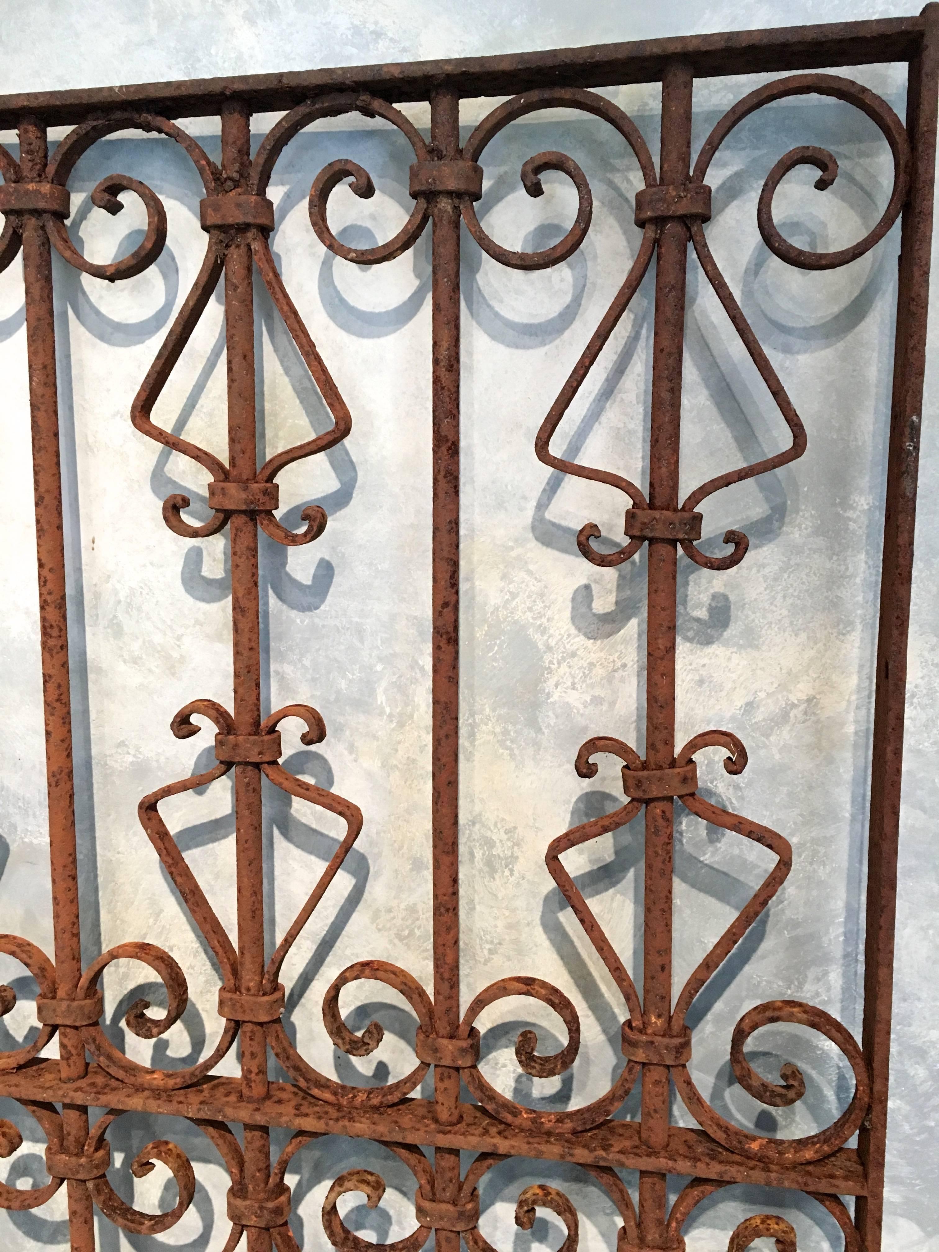 Moroccan Large Wrought Iron Grille, Gate, or Coffee Table Top