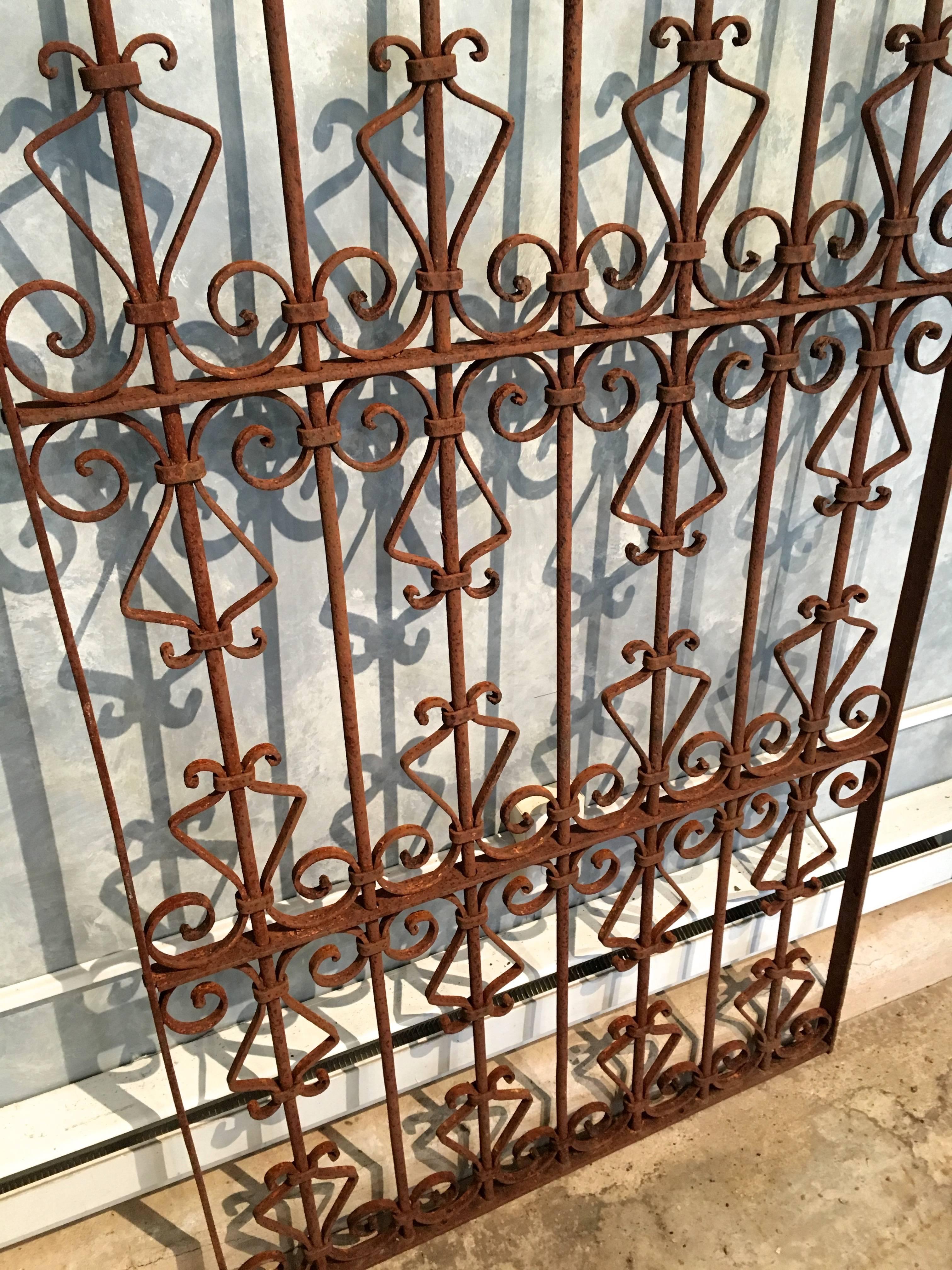 Hand-Crafted Large Wrought Iron Grille, Gate, or Coffee Table Top